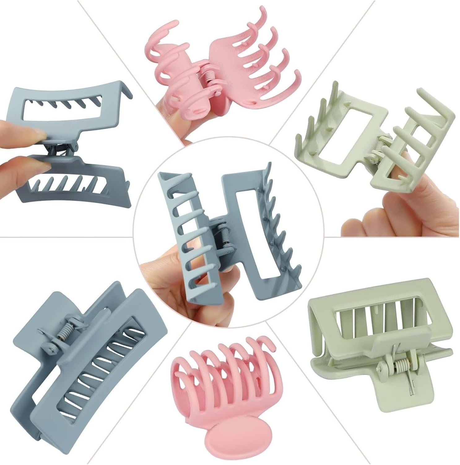 Pack of 9 Hair Clips, 3 Style Non-Slip Hair Clips Hair Clips for Women Girls Claw Clip Hair Clips Set for Thin Thick Small Hair (9 Pieces Pattern A) image number 1