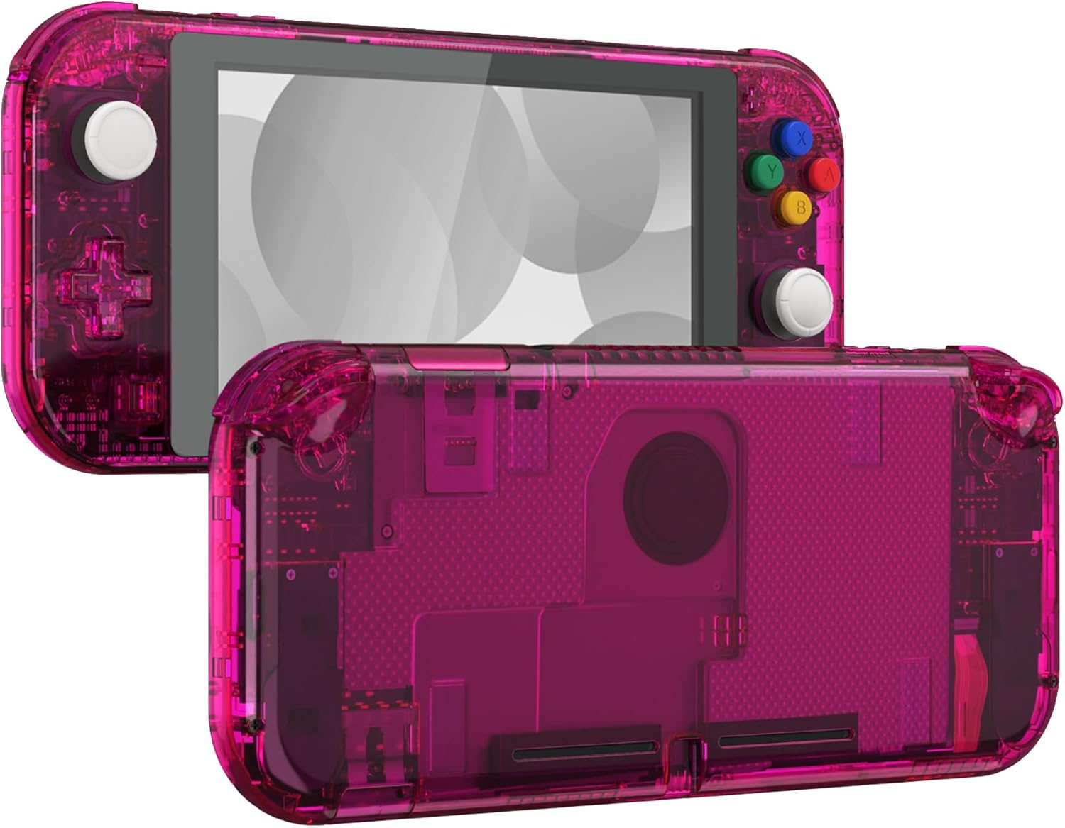 Extremerate Crystal Clear Orange DIY Replacement Shell for Nintendo Switch Lite, NSL Handheld Controller Housing W/Screen Protector, Custom Case Cover for Nintendo Switch Lite - No Controller