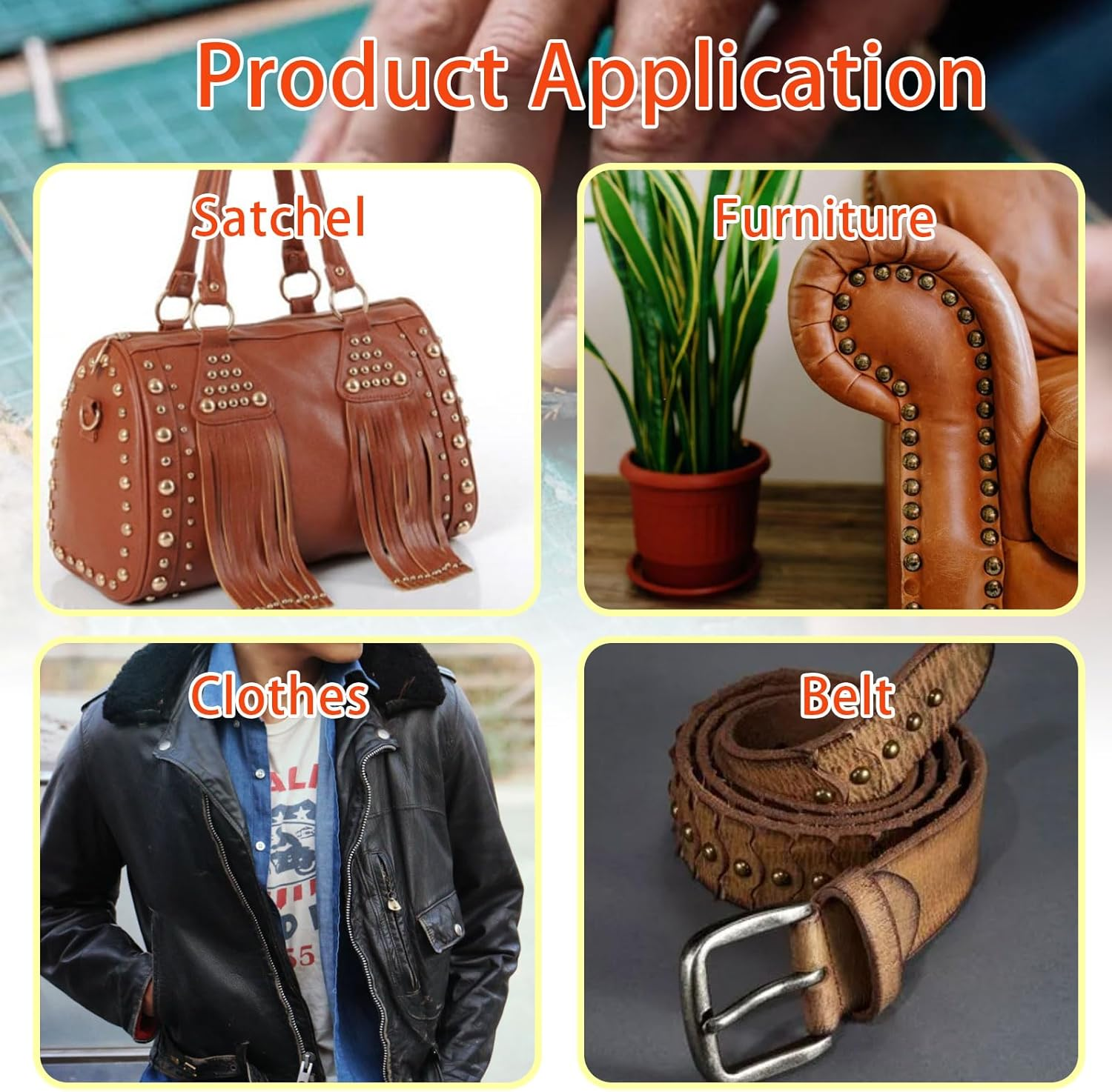 Tanstic 365Pcs Leather Rivets Kit, 3 Sizes 4 Colors Double Cap Rivets Flat Tubular Metal Studs with Rubber Hammer and Setting Tool Kit for Leather Craft Repair Decoration(Silver/Gun Black/Bronze/Gold) - C Kit image number 7