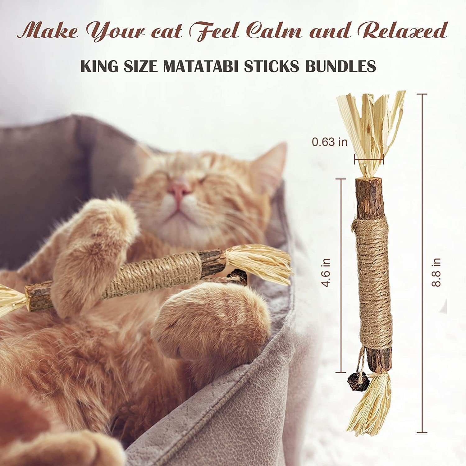 6PCS Catnip Molar Scratch Toys, Self Play Extended Cat Cotton Rope Toys with Silvervine Fruit, Natural Catnip Kittens Cat Chew Toy for Teeth Cleaning, Interactive Cat Dental Stick for Cat Kitty image number 6