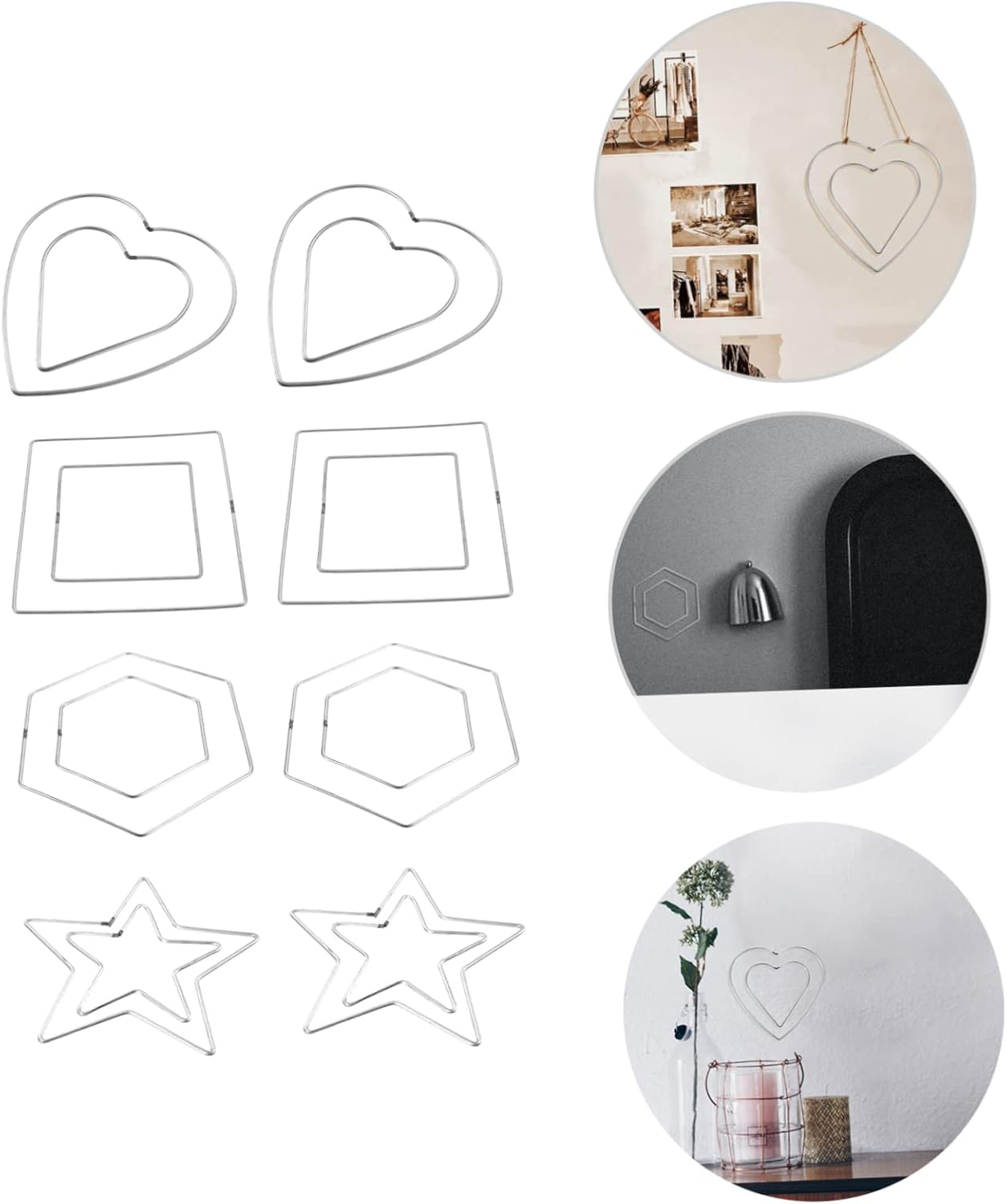 Luxshiny 8Pcs Metal Craft DIY Rings Dream Catcher Circles Wreath Making Frames for Home Decor Sturdy Macrame Rings for Unique Crafts for DIY Enthusiasts Decoration Projects image number 5