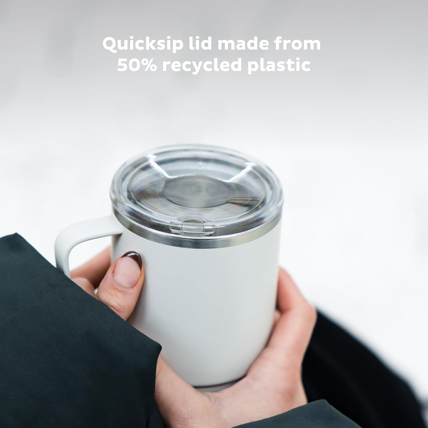 Keepcup Camp Mug, Reusable Stackable Insulated Stainless Steel with Splashproof Lid - 12Oz (340Ml) - Pine - Black image number 2