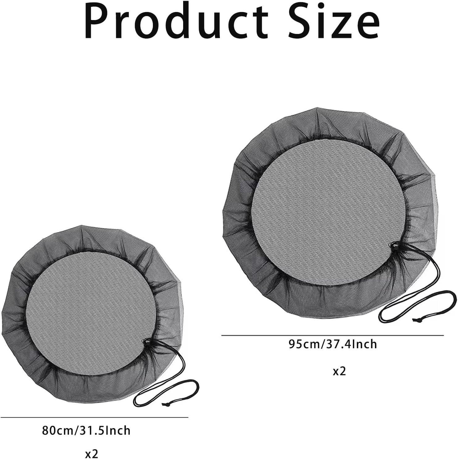 Mesh Cover for Rain Barrels,4Pcs Rain Barrels Screen Water Bucket Covers with Drawstring,Rain Barrel Net Cover to Keep Leaves and Debris Out Rain Collection image number 2