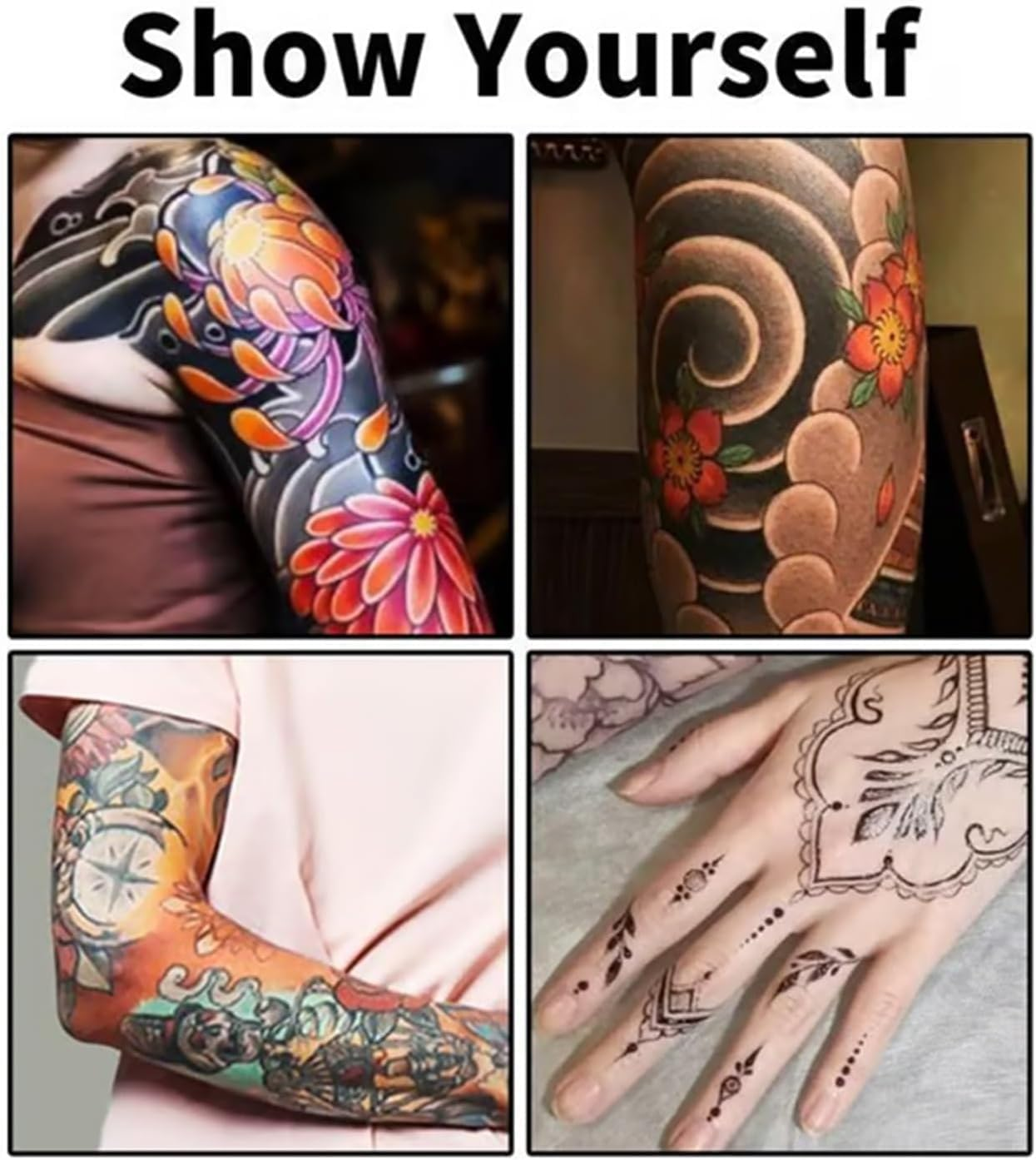 Temporary Tattoo Markers Set-10-Color Body Art Pens, Washable Skin with Stencils, Waterproof Tattoos, Teens, Girls, Adults, Halloween and DIY Face Paint Nail Glue Makeup (15PCS) image number 2