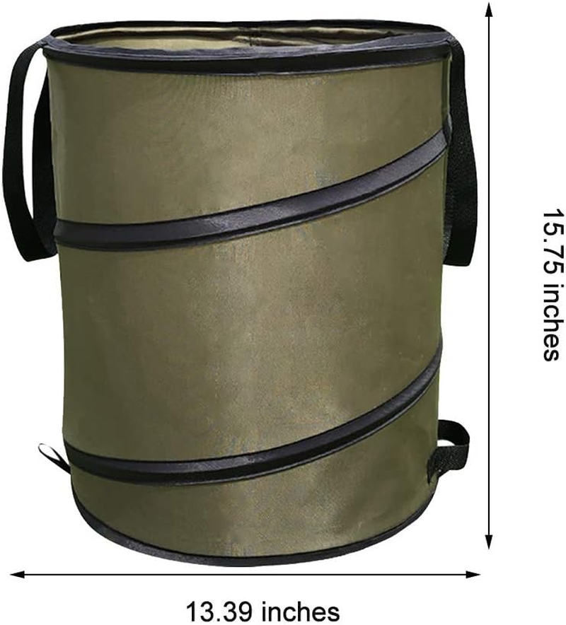 Yard Waste Bag,Gardening Bag,10 Gallon Garden Leaf Bags, Pop-Up Trash Can/Recycle Bin, Release Buckle Home Leaf Container Collapsible Trash Can,Reusable Garden Waste Bag, Camping Recycling Bin image number 4