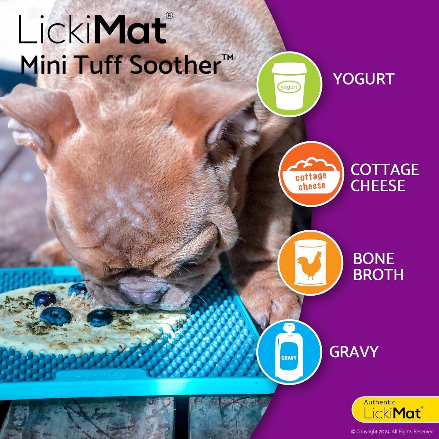 Lickimat TUFF Mini Modern Feeding Family - Durable Pet Slow Feeder for Dogs - Interactive Boredom Buster - Promotes Healthy Eating and Anxiety Relief - Ideal for Enriching Pet Mealtime image number 3