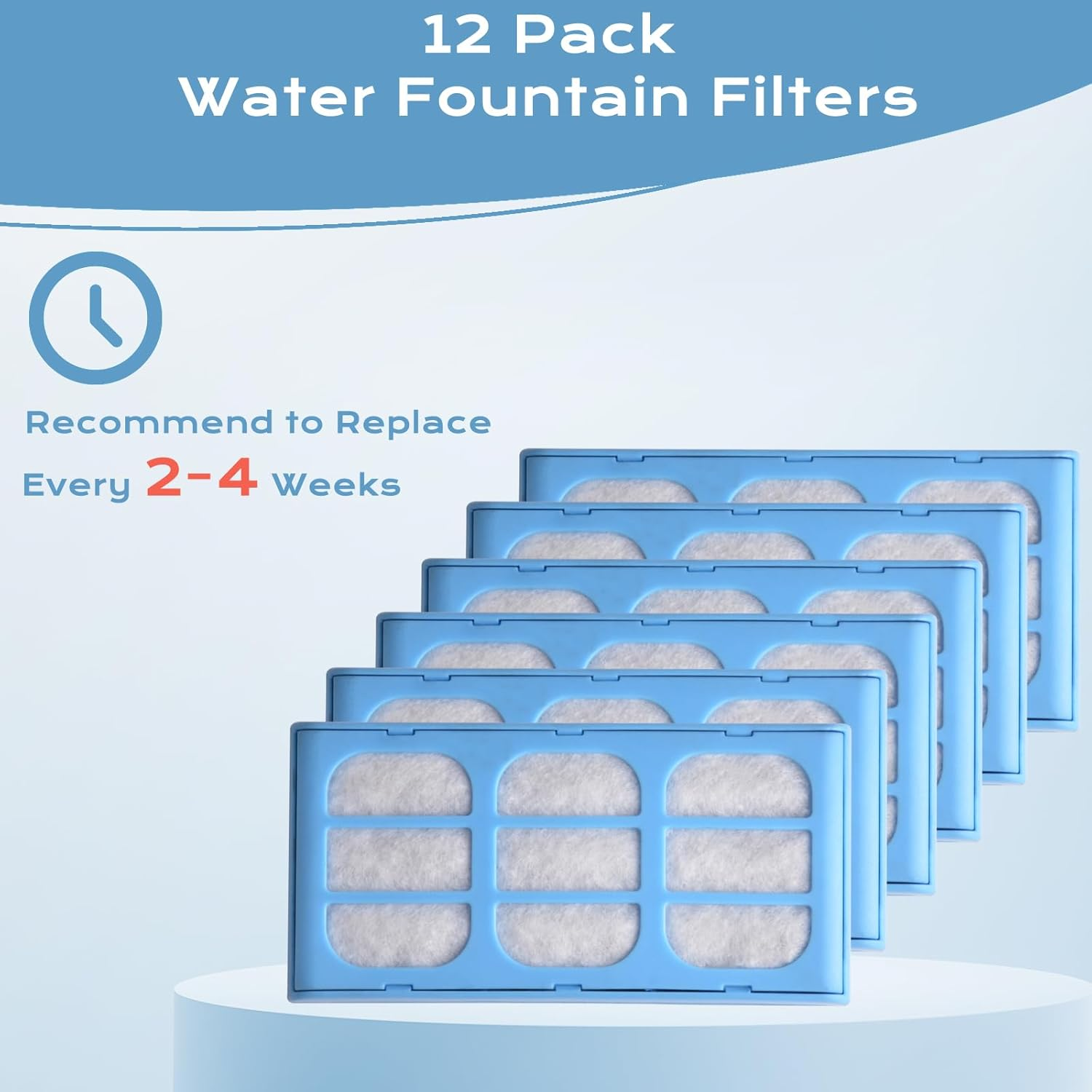 Cat Water Fountain Filter, 12 Pack Compatible with Cat Dog Mate Fountain Pet Cartridges Filter Replacement... image number 3