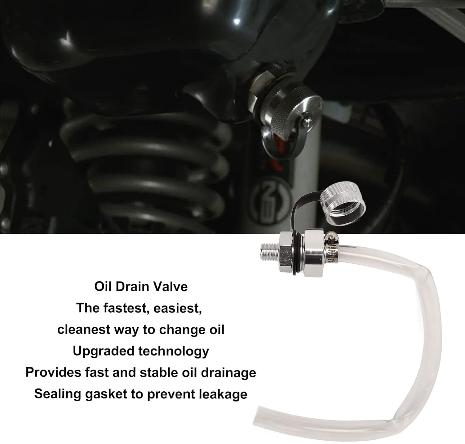 M12-1.75 Oil Drain Valve, Quick Twist Drain Valve Plug with Removable Hose, Drain Plug for Engine Pan and Transmission, Stainless Drain Hose Attachment Universal for Car image number 6