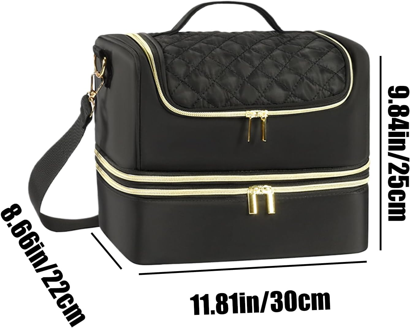 Nail Polish Storage Case - Nail Polish Carrying Case, Nail Supplies Storage Bag, 2 Layer Storage Bag, Can Hold 45 Bottles Nail Polish, Black, Se R&eacute;f&eacute;rer Au Descriptif, Refer to Description image number 1