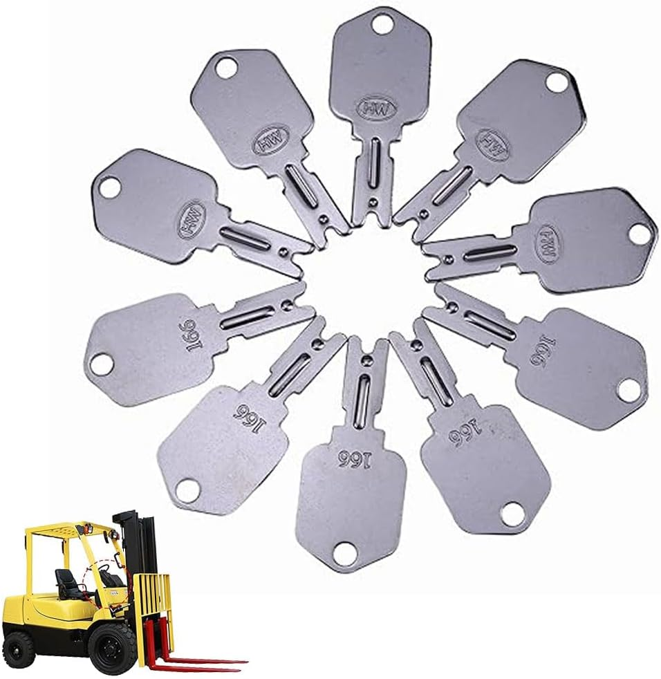10PCS Forklift Keys 166 Ignition Keys Compatible with Clark Compatible with Hyster Compatible with Yale Heavy Equipment Keys image number 6