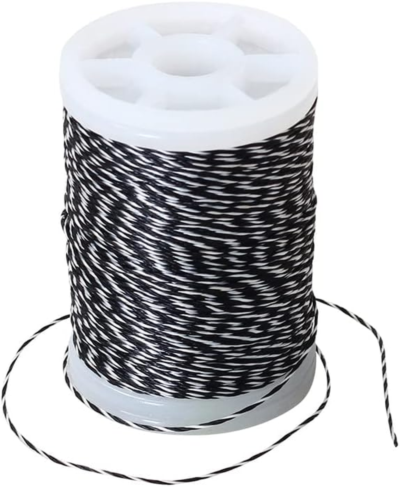 SOPOGER Archery Bow String Serving Thread 131 Yard Bow Serving String Material Durable Nylon Peep Sight Nock Bowstring Thread for Compound/Recurve Bow (White-Black)