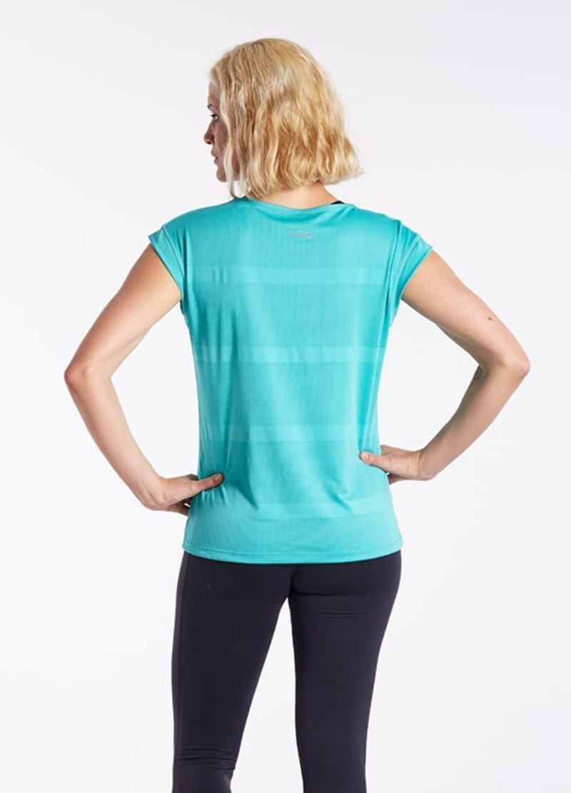 Stripe Women'S Running T Shirt-Teal