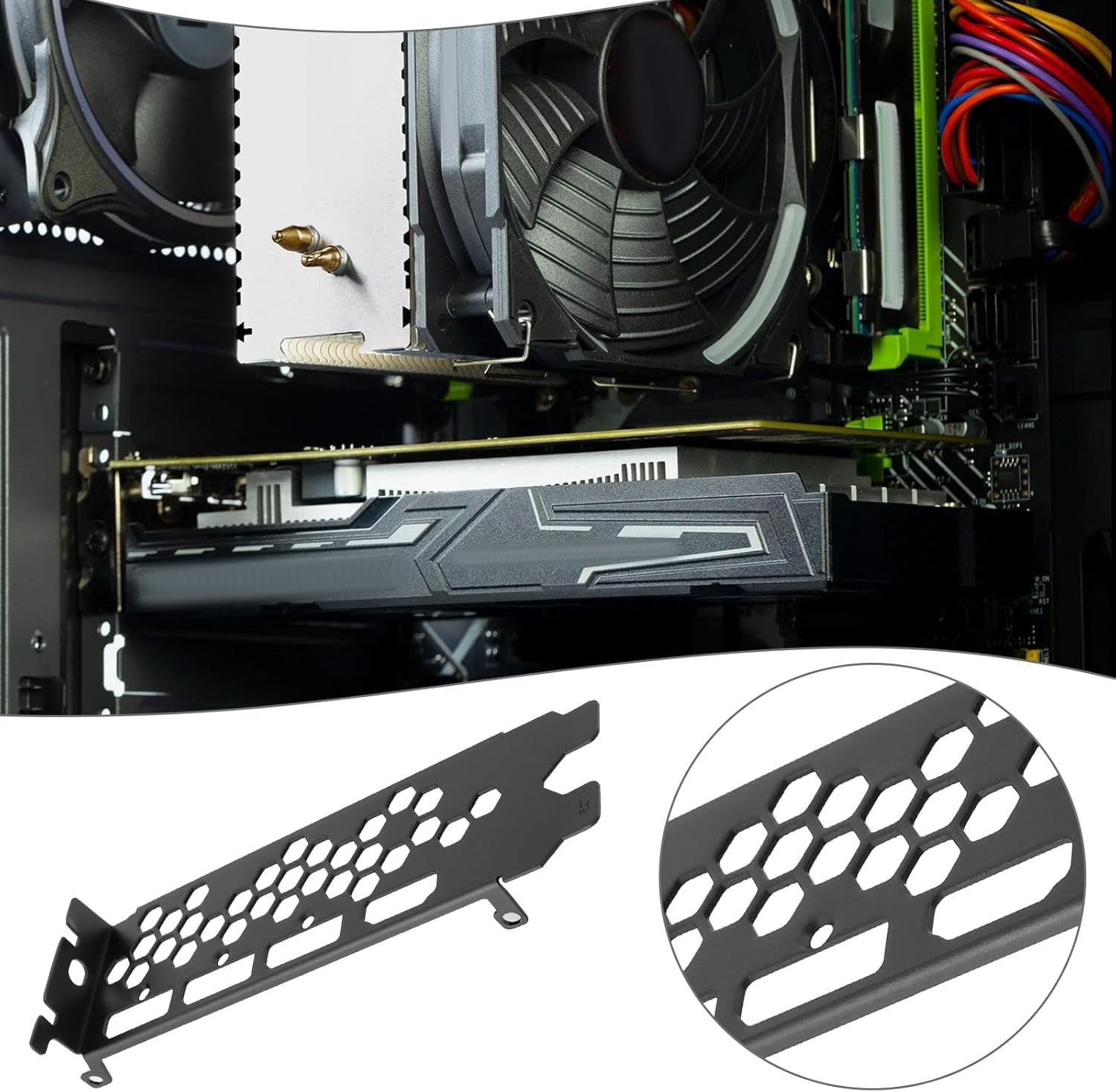 SG Store 1Pc I/O IO Shield Backplate GPU Bracket Graphics Card External Bracket Compatible with EVGA RTX 3060Ti 3070 3080 3090 FTW3 XC3 Black Zinc image number 6