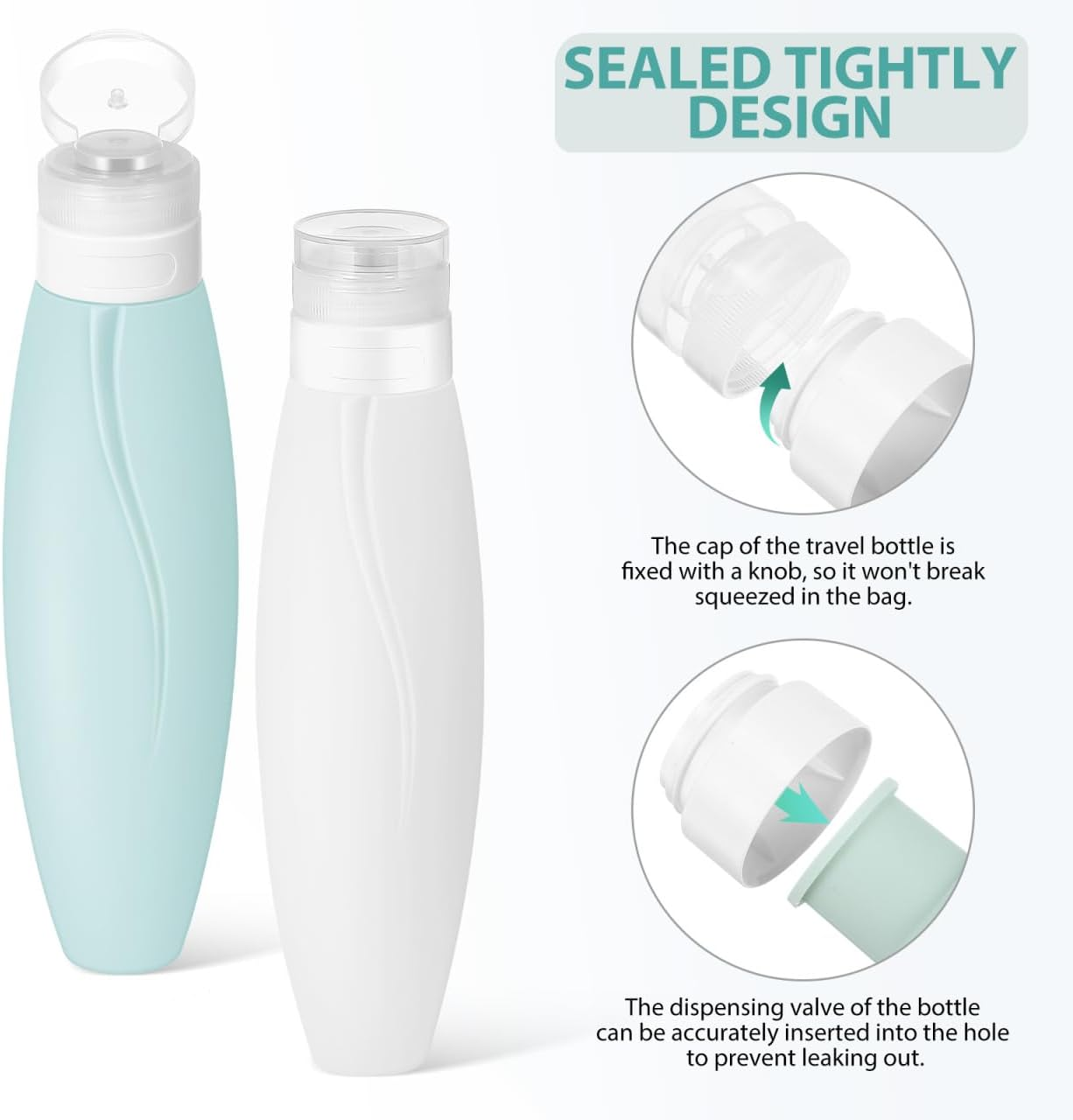 Iplusmile Travel Toiletry Bottles Set 150Ml Silicone Refillable Squeeze Bottles for Lotion Shampoo image number 2