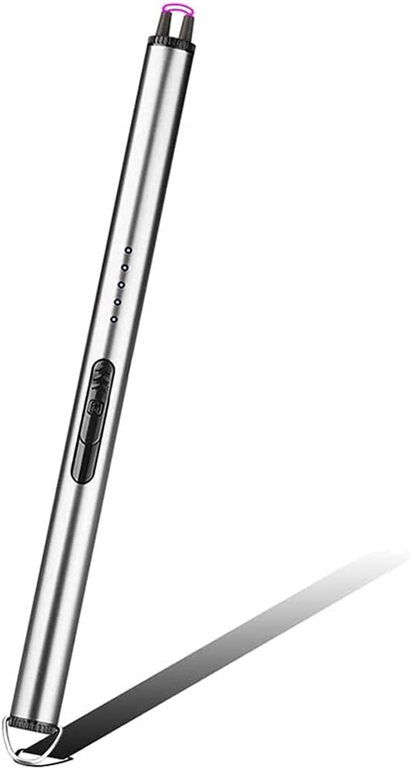 Candle Lighter Windproof Electric Arc Lighter for Gas Stove Fireplace BBQ , Barbecue, Suitable for Restaurant, Home, Outdoor, Camping the Latest Mini USB Rechargeable Battery, Windproof Hook Candle Shape Design Pulse Arc Igniter, Gas Stove Lighter, Plasma Igniter Smoke Lighter (Gold) - Gold image number 6