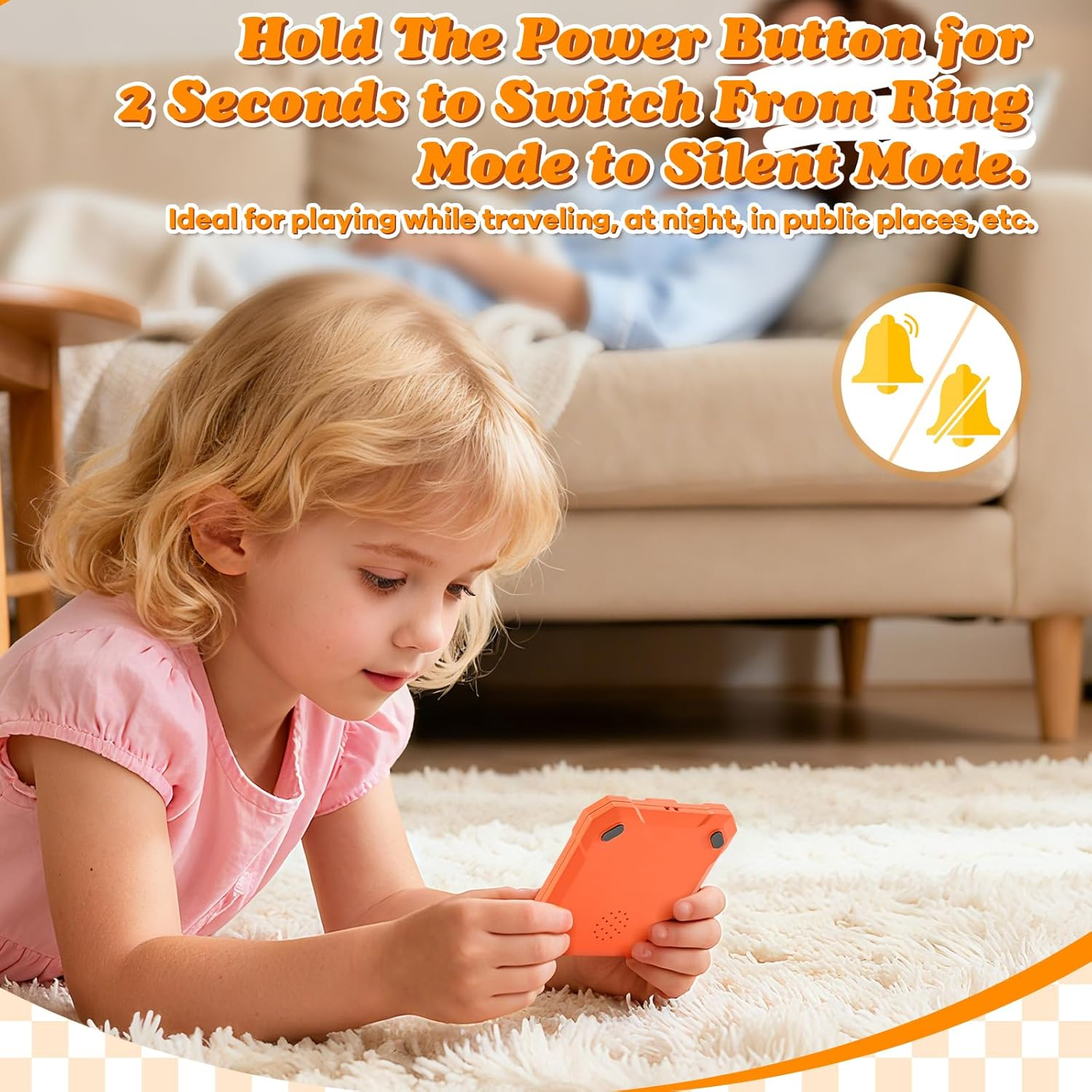 Blueswan 6 in 1 Tic-Tac-Toe Handheld Game, Rechargeable Memory & Brain Puzzle Games Console, Electronic Board Games Fidget Toys for Kids Ages 4-12, Portable Travel Activities Queue Time image number 3