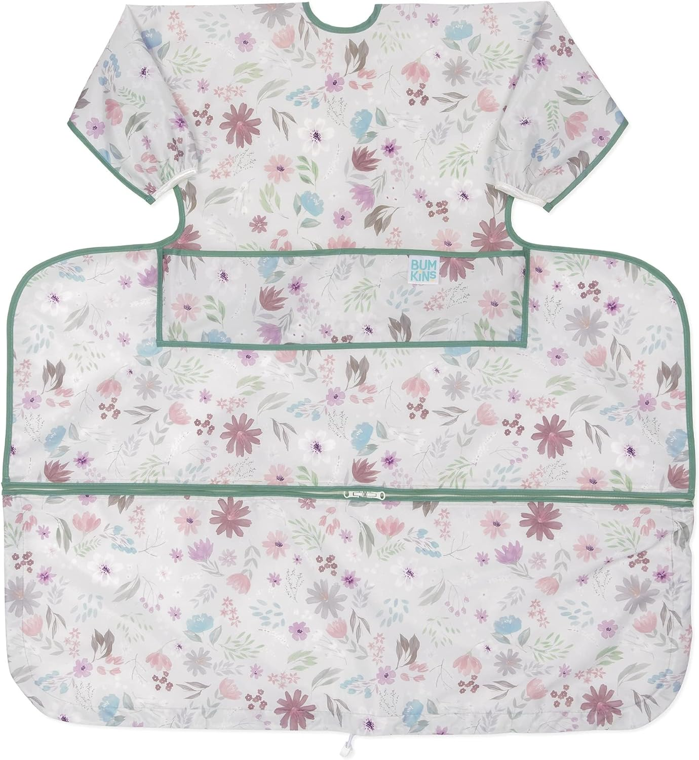 Bumkins Baby Bibs and High Chair Cover with Toddler Bib, Long Sleeve Bib for Babies, Smock for Eating, Feeding Babies, Waterproof Bibs for Baby Boy and Baby Girl &ndash; Floral