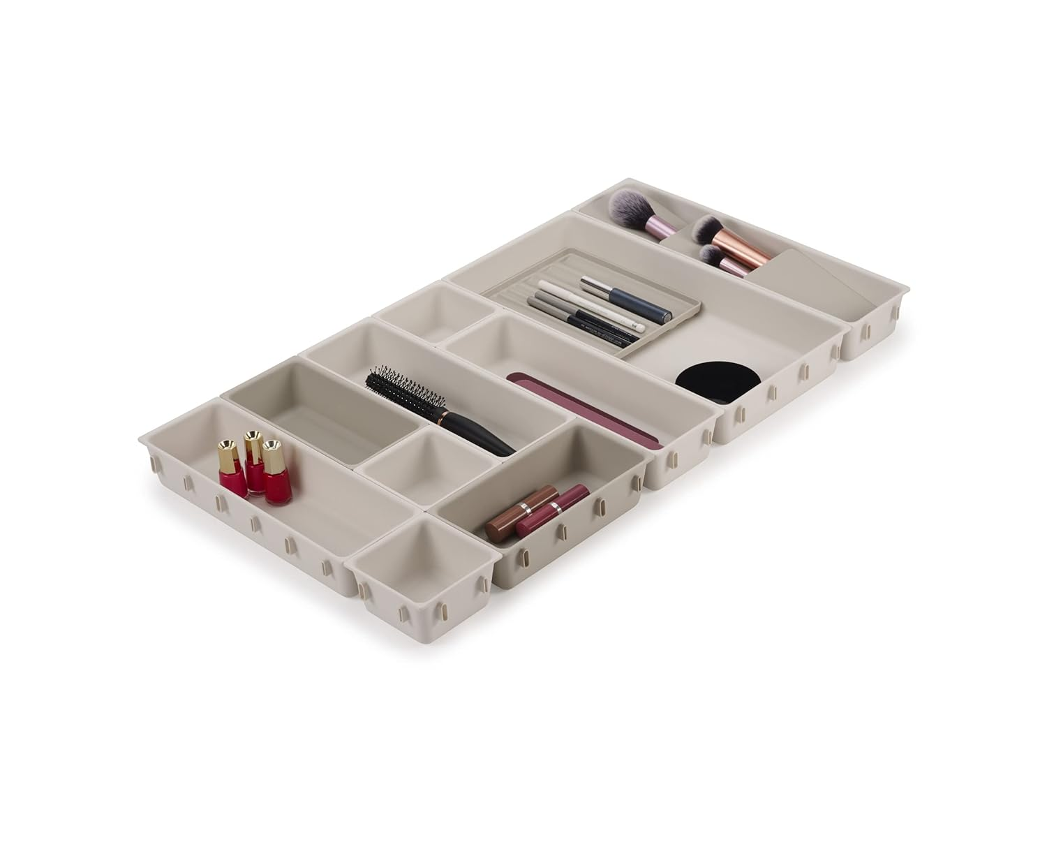 Joseph Joseph Viva - Modular 12-Piece Makeup Beauty Drawer Organiser Set, Storage Boxes Dividers for Makeup, Beauty Grooming Items, Cosmetics, Hair Accessories image number 4