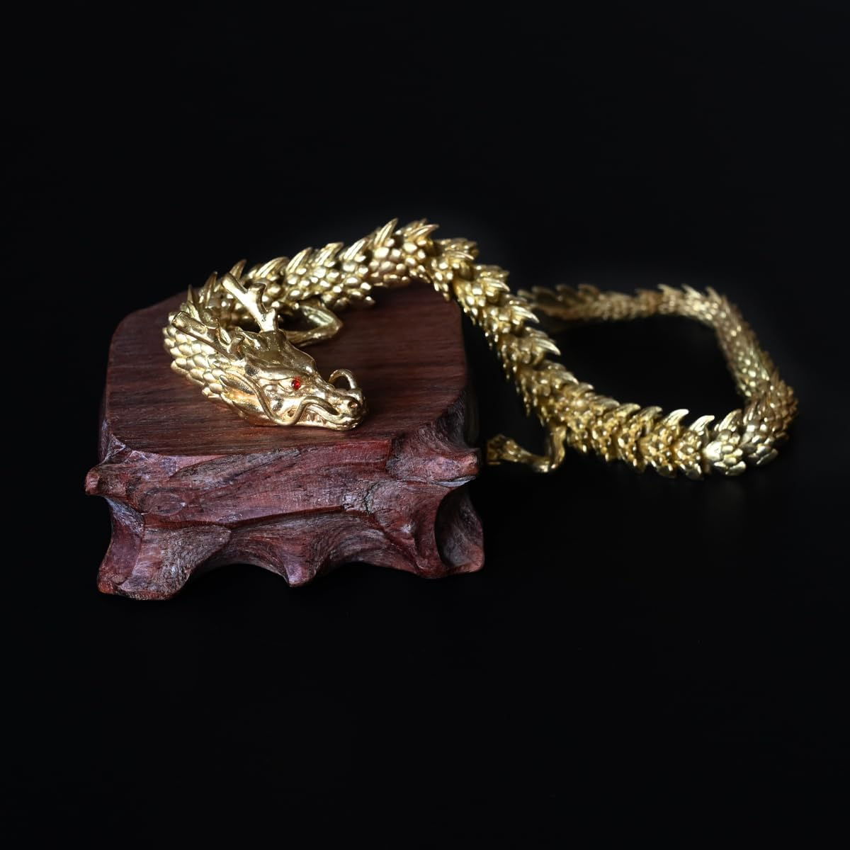 NHDT SW910 Movable Change Shape Dragon Statue. Chinese Brass Decor.Home Office Desk Decoration image number 4