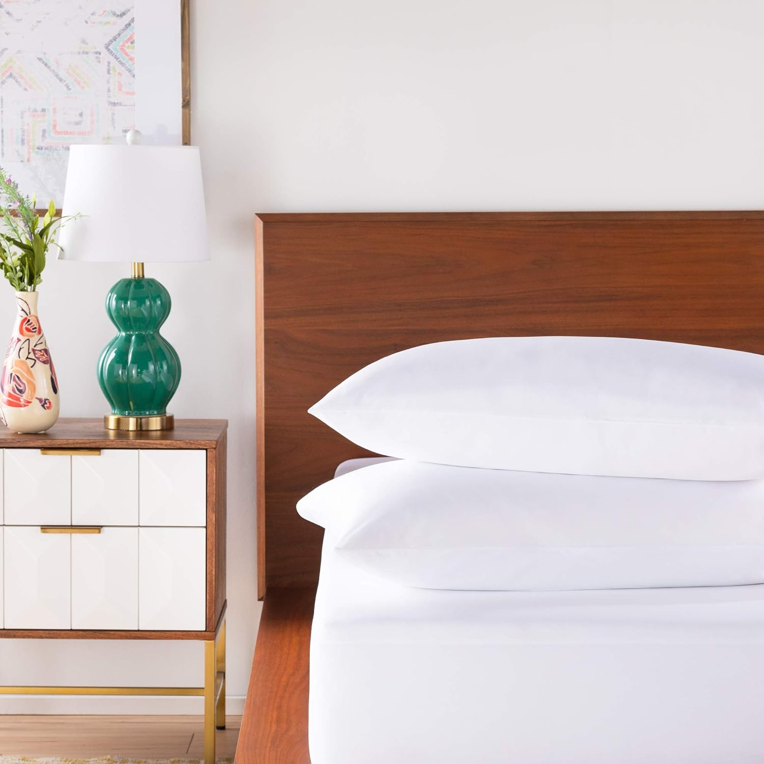 Linenspa Waterproof Pillow Encasement-Blocks Out Liquid, Queen Pillow Protector, White image number 2