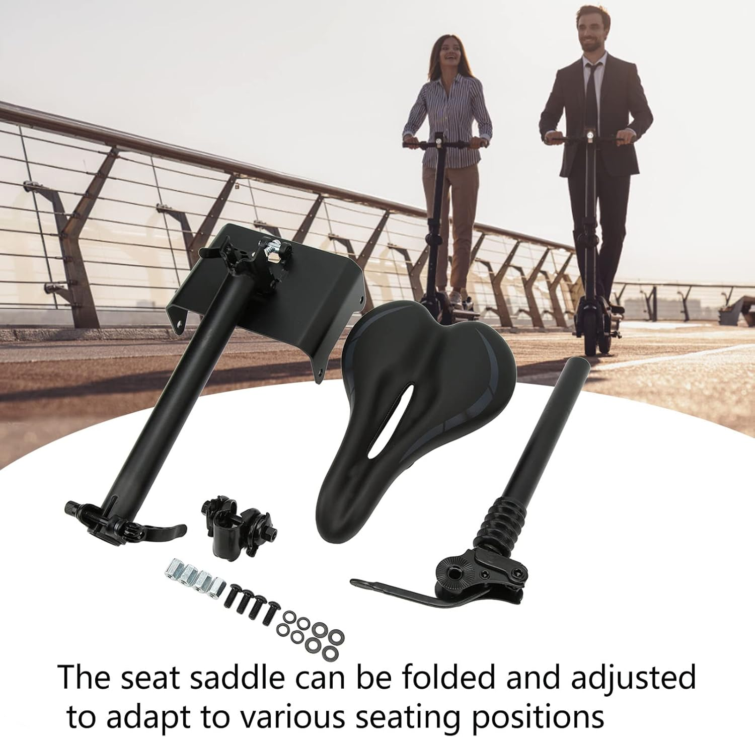 Electric Scooter Seat, Height Adjustable Saddle for Segway Ninebot F20 F25 F30 F40 Comfortable and Shock Absorbing, Punch image number 6