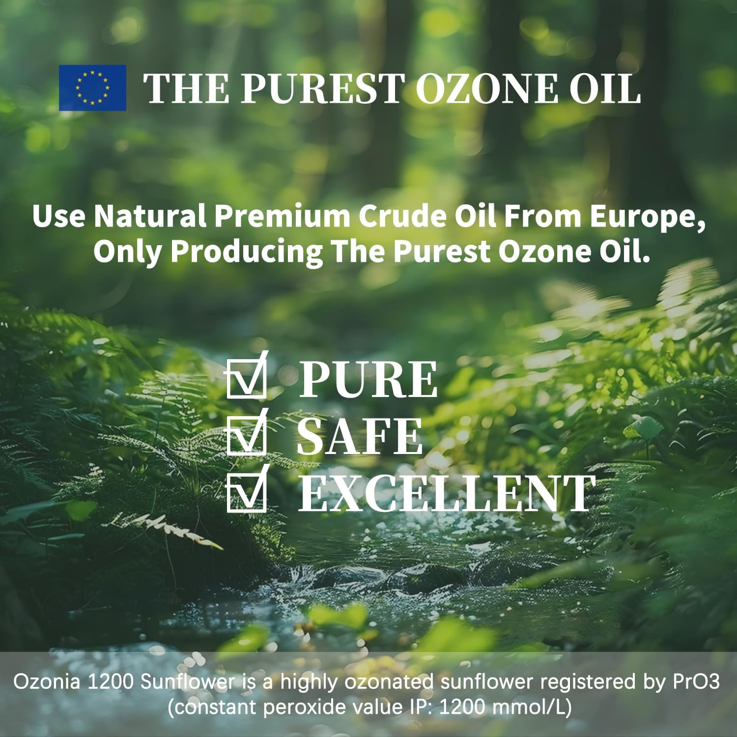 Ozoneted Sunflower Oil-100% Naturel Ozone Oil-1 Oz-Glass Dropper Bottle-Organic Skincare Essence- Rich in Reactive Oxygen. image number 2