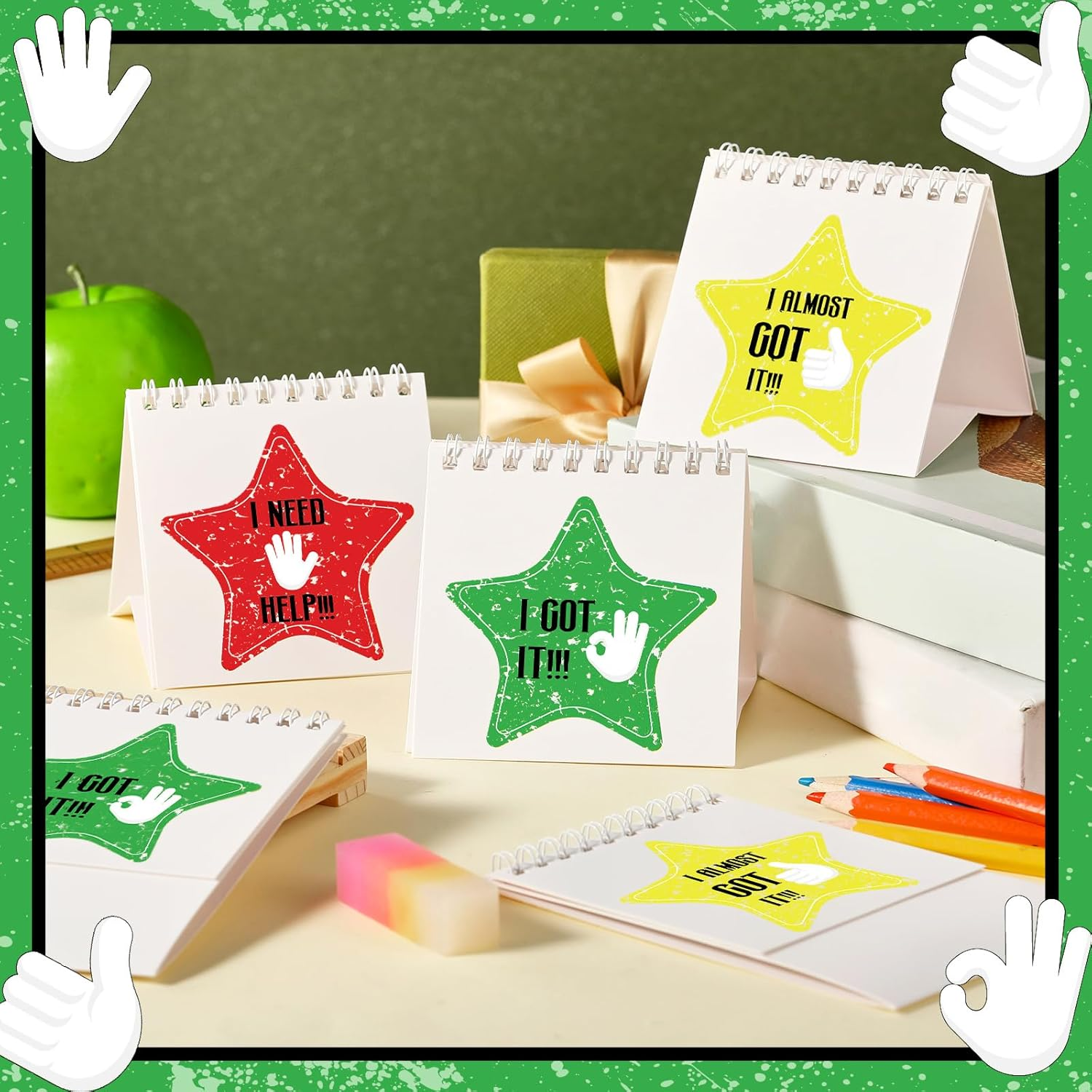 36 Pcs I Need Help Mini Flip Charts Star Classroom Management Need Tools Behavior Self Assessment Cards for Teachers School Educational and Learning Activities Supplies(Modern Style) image number 1