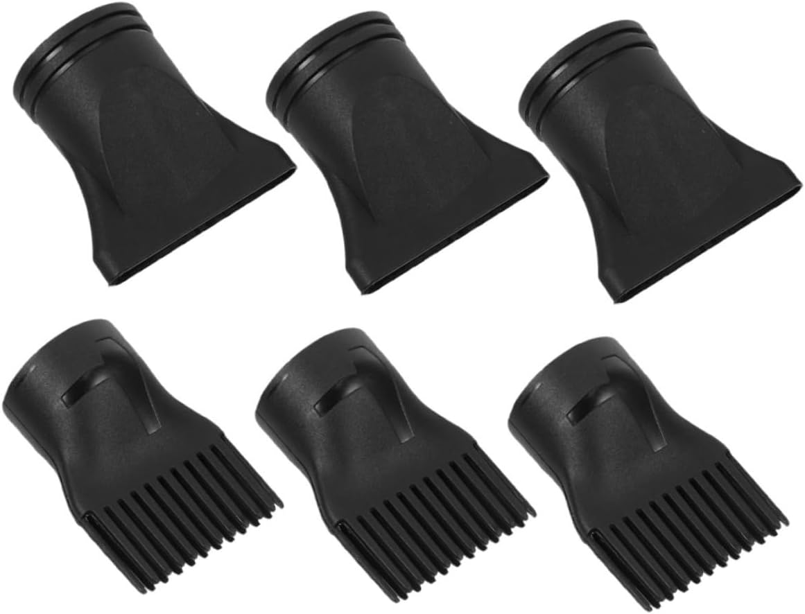 HEATSHAKING 6Pcs Hair Dryer Comb Nozzle Diffuser Attachment for Barbershop Travel and Home Use image number 3