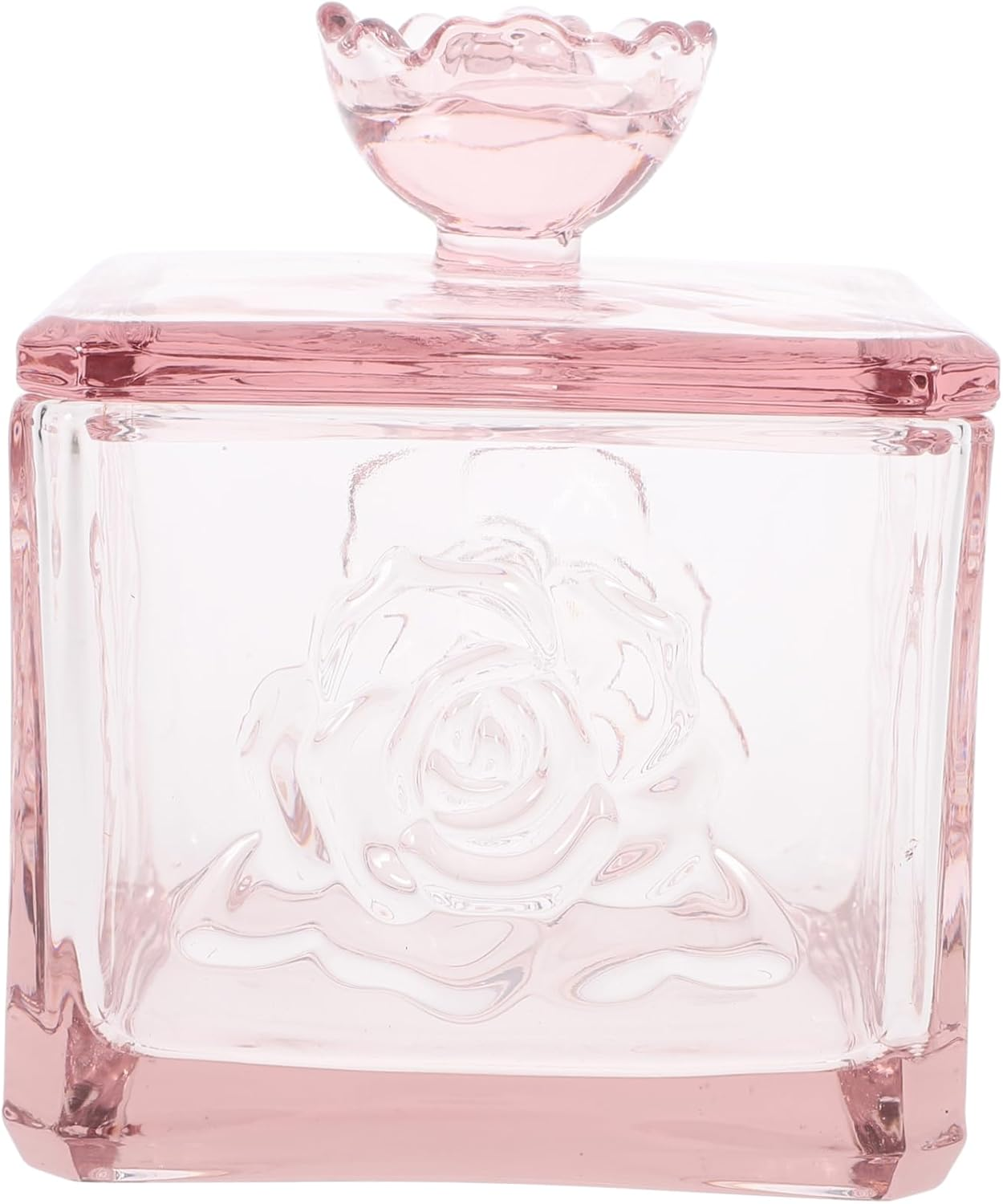 BUGUUYO Embossed Flower Glass Canisters Airtight Tea Sugar Storage Jars for Home Commercial Use image number 5