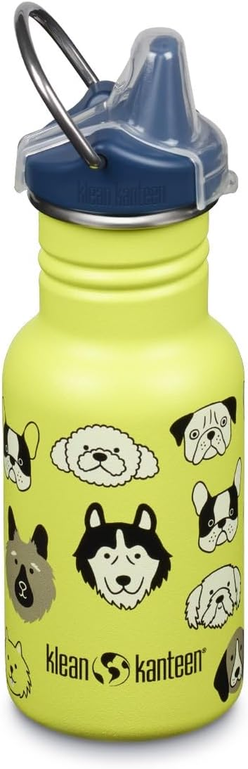 Klean Kanteen Classic Kid'S Sippy Bottle, Dogs, 12 Oz (355 Ml) Capacity
