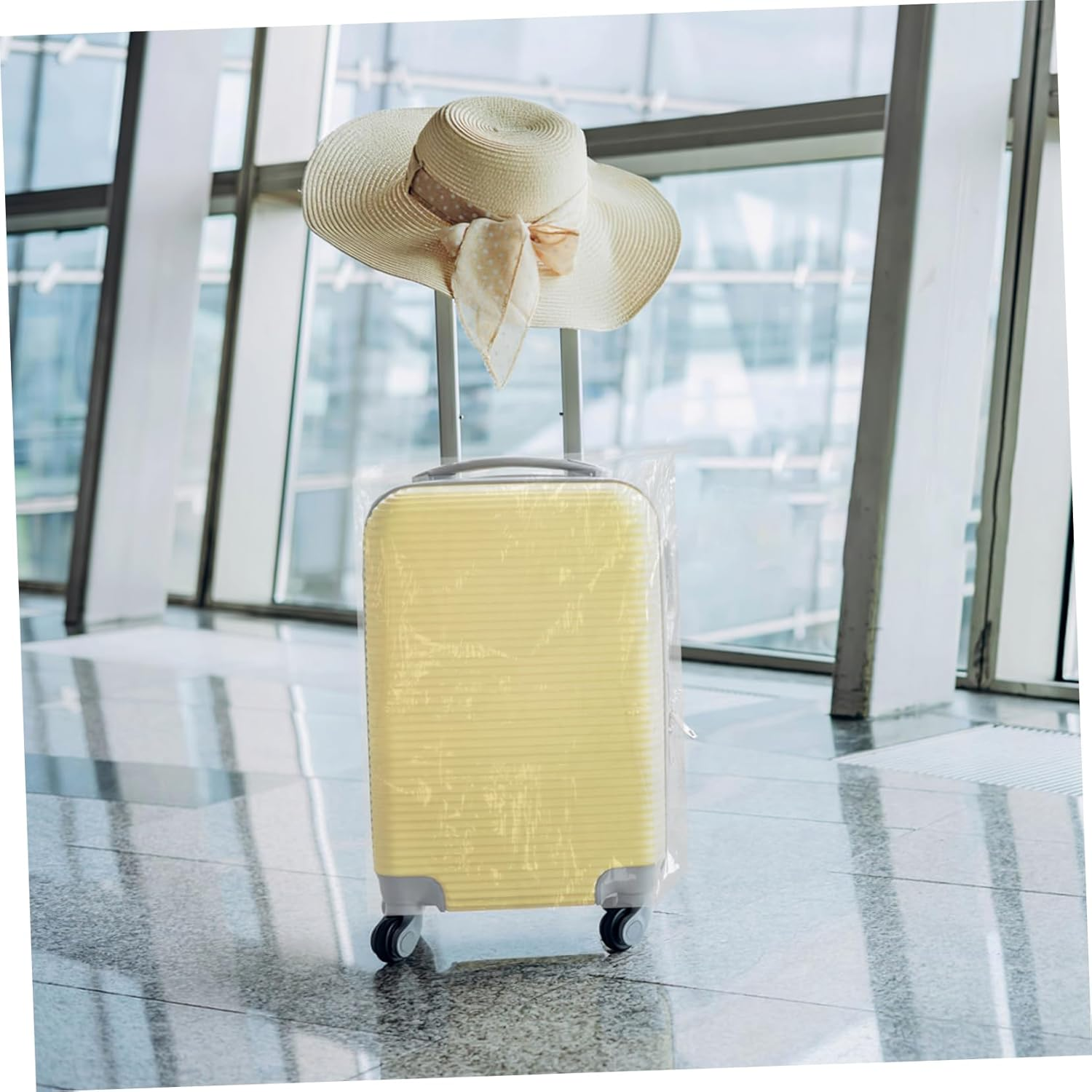 DEARMAMY Luggage Case Protective Cover and Scratch Travel Suitcase Cover Protector Reusable Plastic for Carry Suitcases Fits image number 1