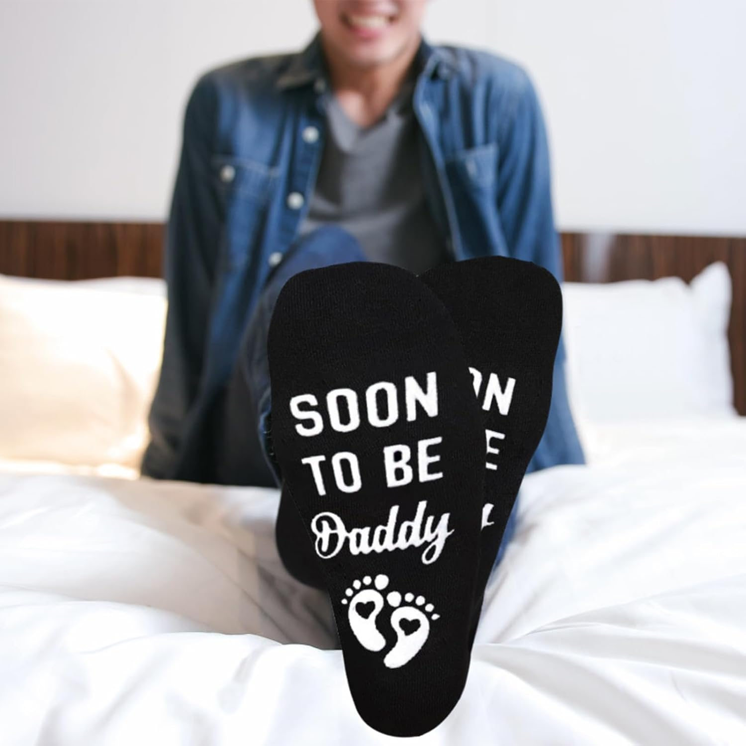 Joyesplay Father'S Day Socks,Fathers Day Gift,Funny Socks for Men,Men Fun Crews Socks,For Men Funny Black Crew Cotton Socks Dad Birthday Gift image number 3