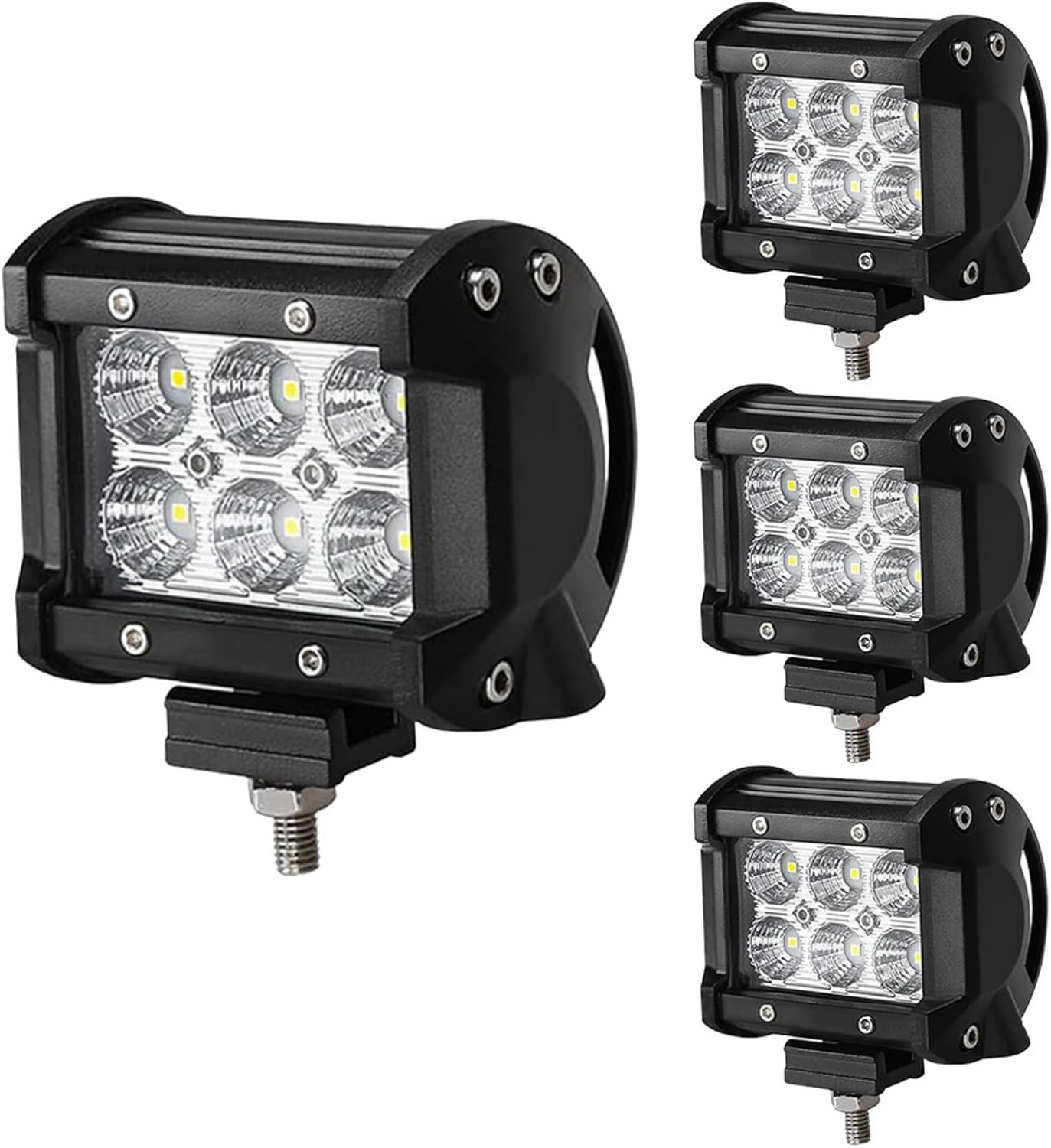 LED Pods, Spot Driving Fog Light 4Pcs 18W 2000LM 9V 32V IP67, Spot Led off Road Lights, Super Bright Driving Fog Boat Lights, Led Work Light Bar, for Trucks Pickup Golf Cart SUV ATV UTV image number 4