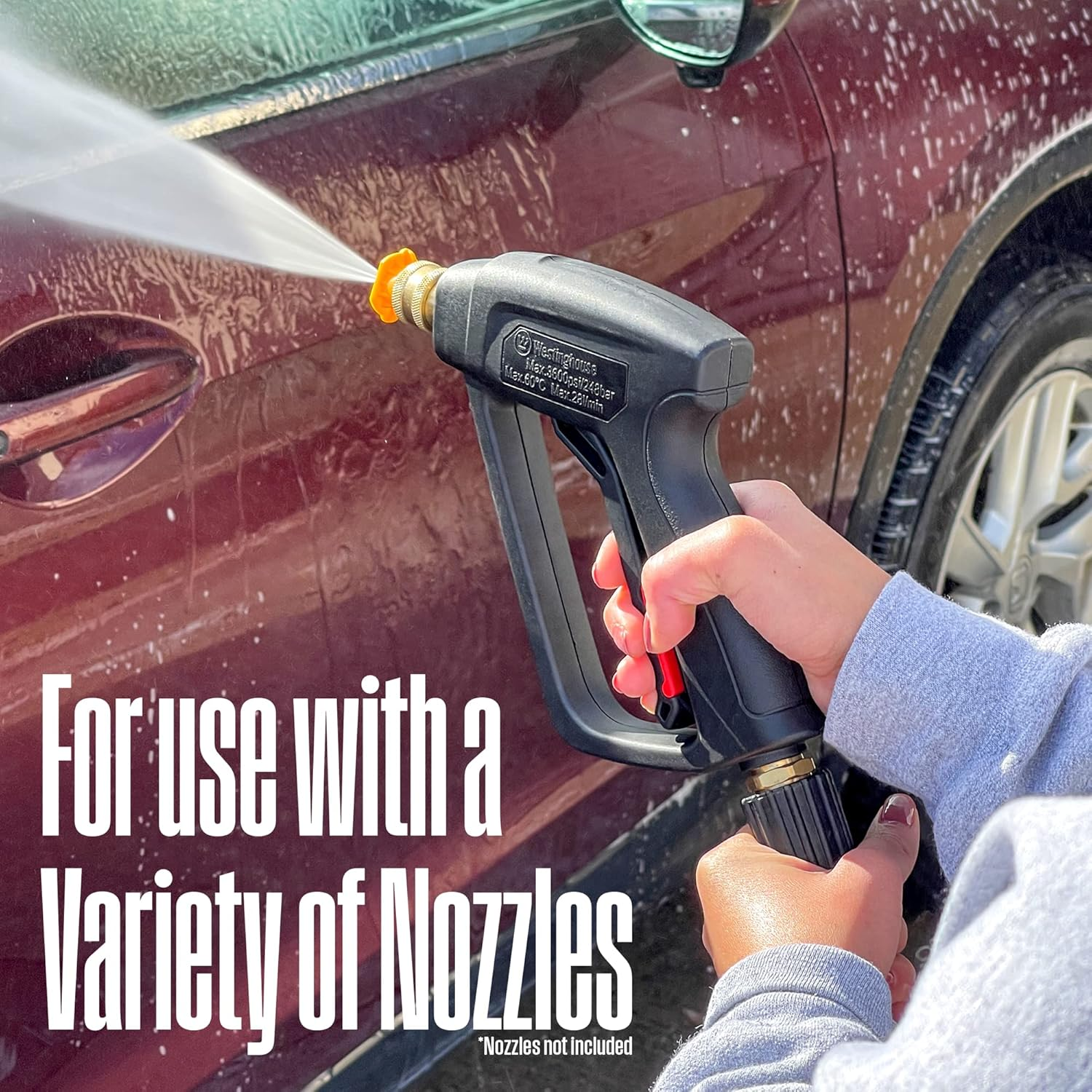 Westinghouse Outdoor Power Equipment PWSG Short Pressure Washer Gun 3600 PSI, M22 Connector, Black