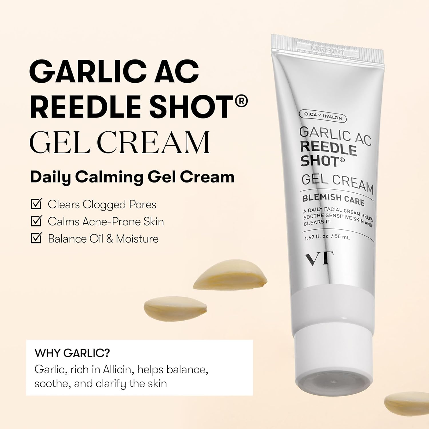 VT COSMETICS Garlic AC Reedle Shot Gel Cream (1.69 Fl. Oz.) image number 3