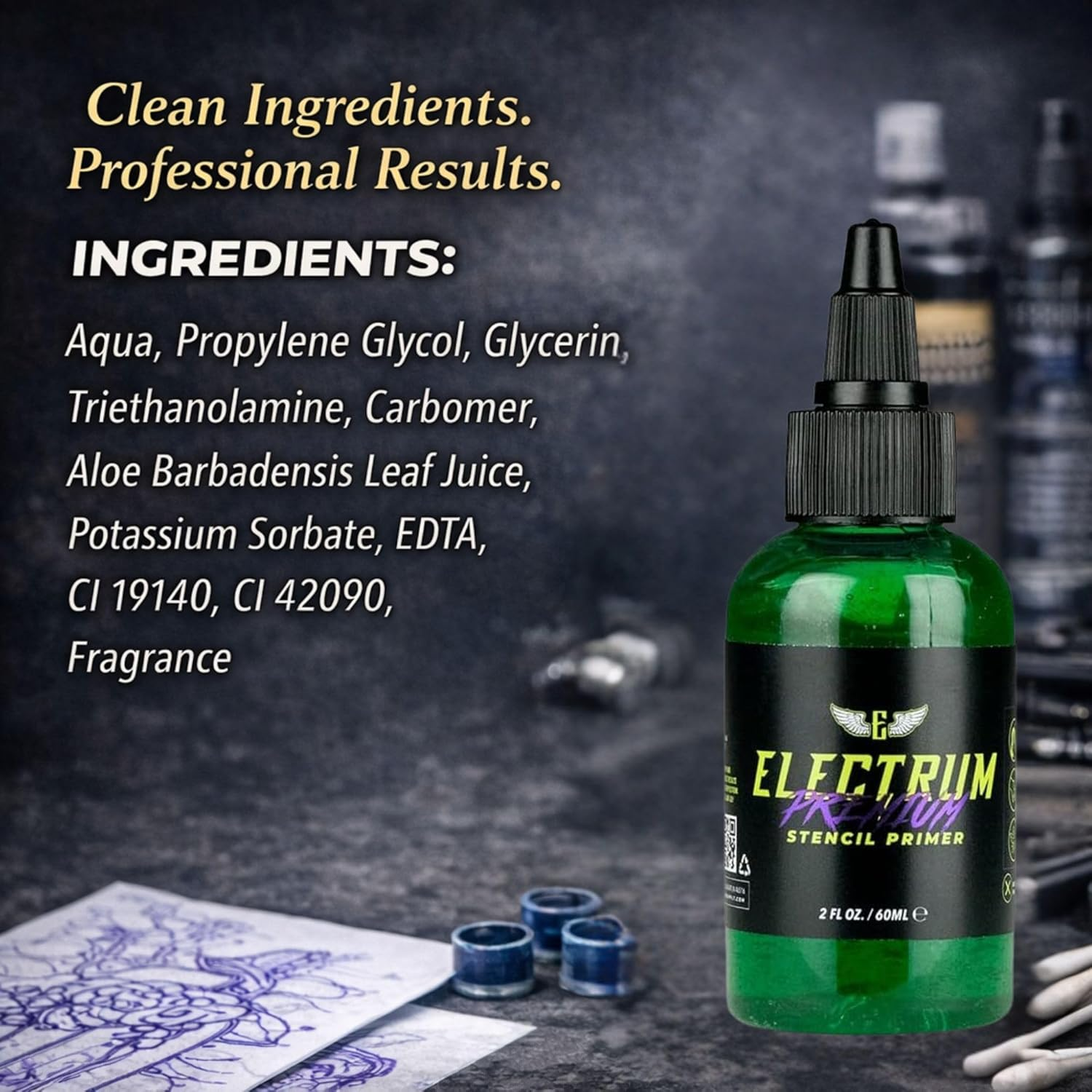 Electrum Tattoo Transfer Gel Solution - Stencil Application Gel for Carbon and Marker Stencils, Made in the USA by Tattoo Artists, 2 Ounces image number 5