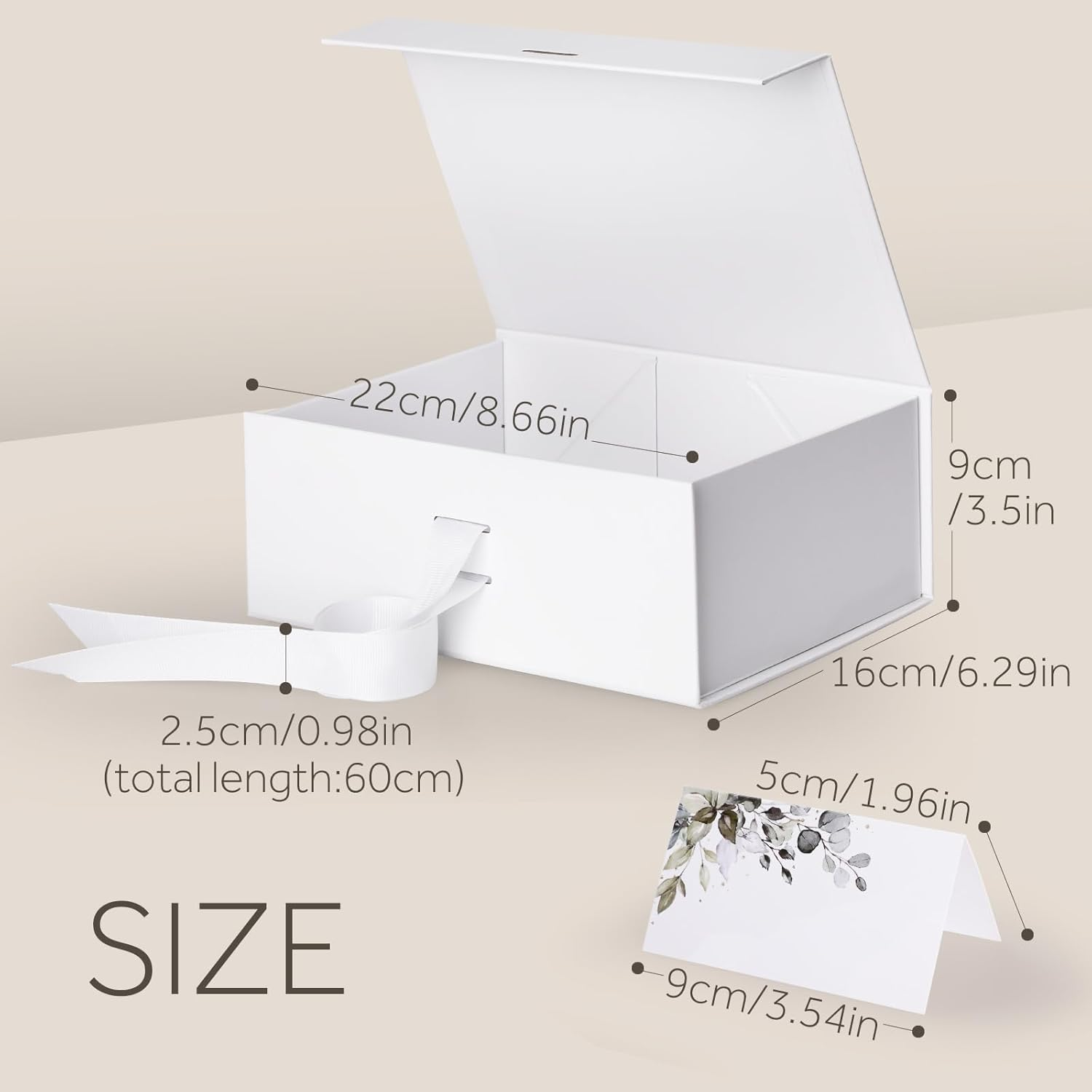 Gift Box with Lid，Geeric Gift Box with Ribbon+Greeting Card Magnetic Closure Lid Gift Boxes Classical Luxury Foldable Case for Birthdays/Weddings/Christmas - Black image number 2