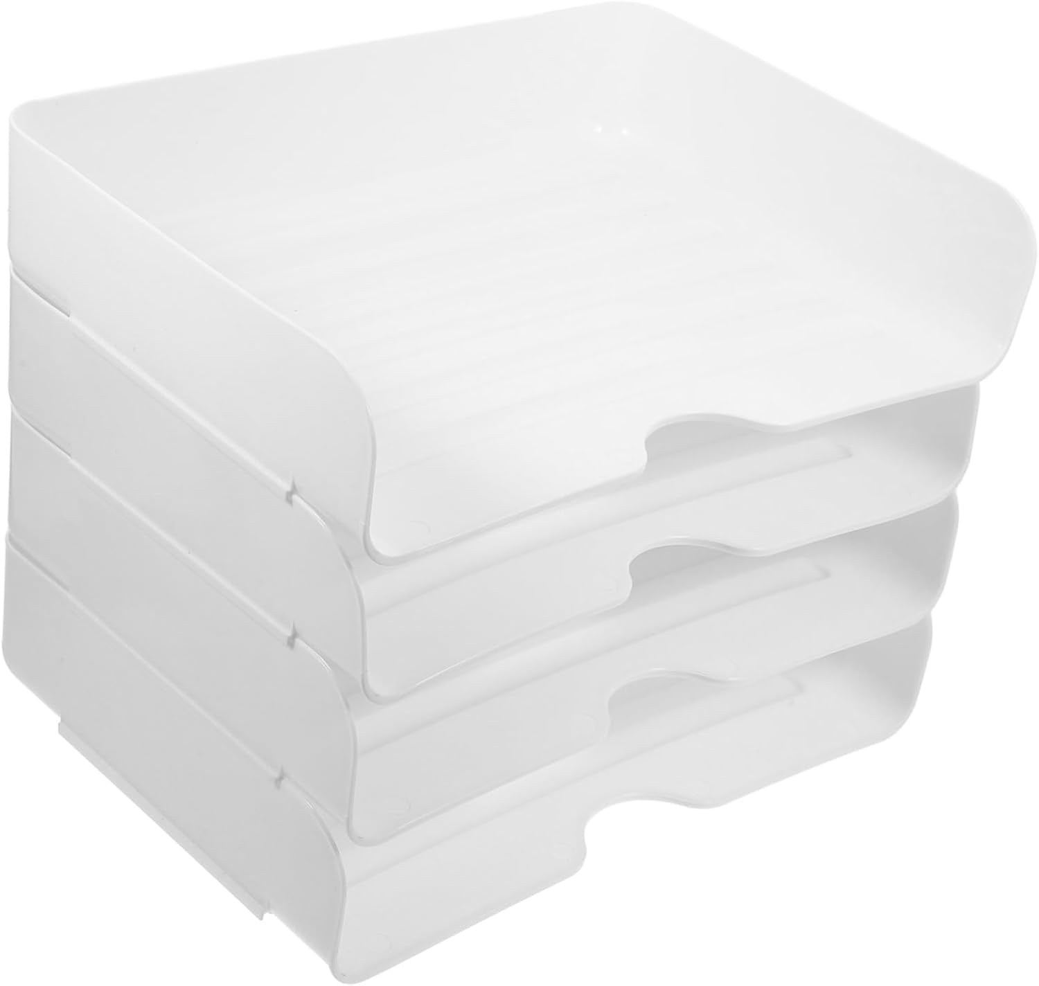 Gadpiparty 4Pcs Stackable Paper Tray Organizer Desktop Storage Box for Office File Trays Paperwork Sorter Organizer Desk Paper image number 2