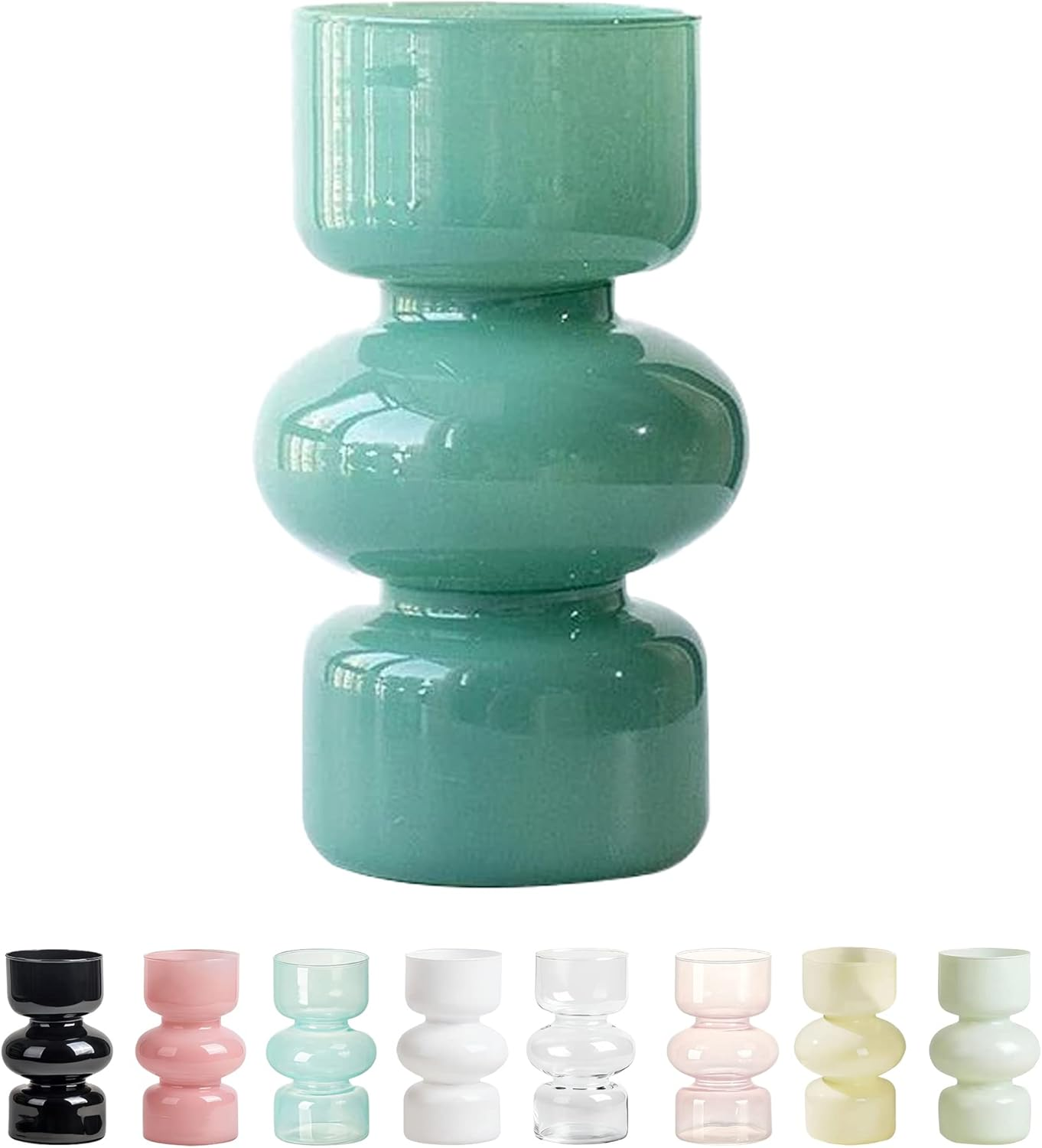 Gray Vases for Flowers,7 Inch Hydroponic Glass Vases for Decor,Transparent Stained Glass Vase Table Living Room Bathroom Bedroom Study Decorated with Vases(Gray)