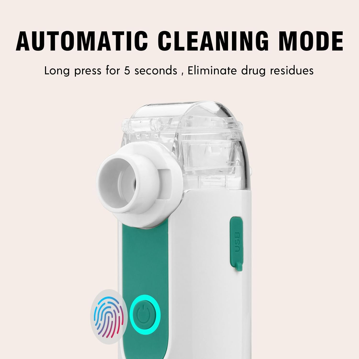 Mayluck Portable Nebulizer for Breathing Problems, Handheld Nebulizer for Kids and Adults, Small Nebulizer Machine with Self-Clean Mode for Home Use image number 3