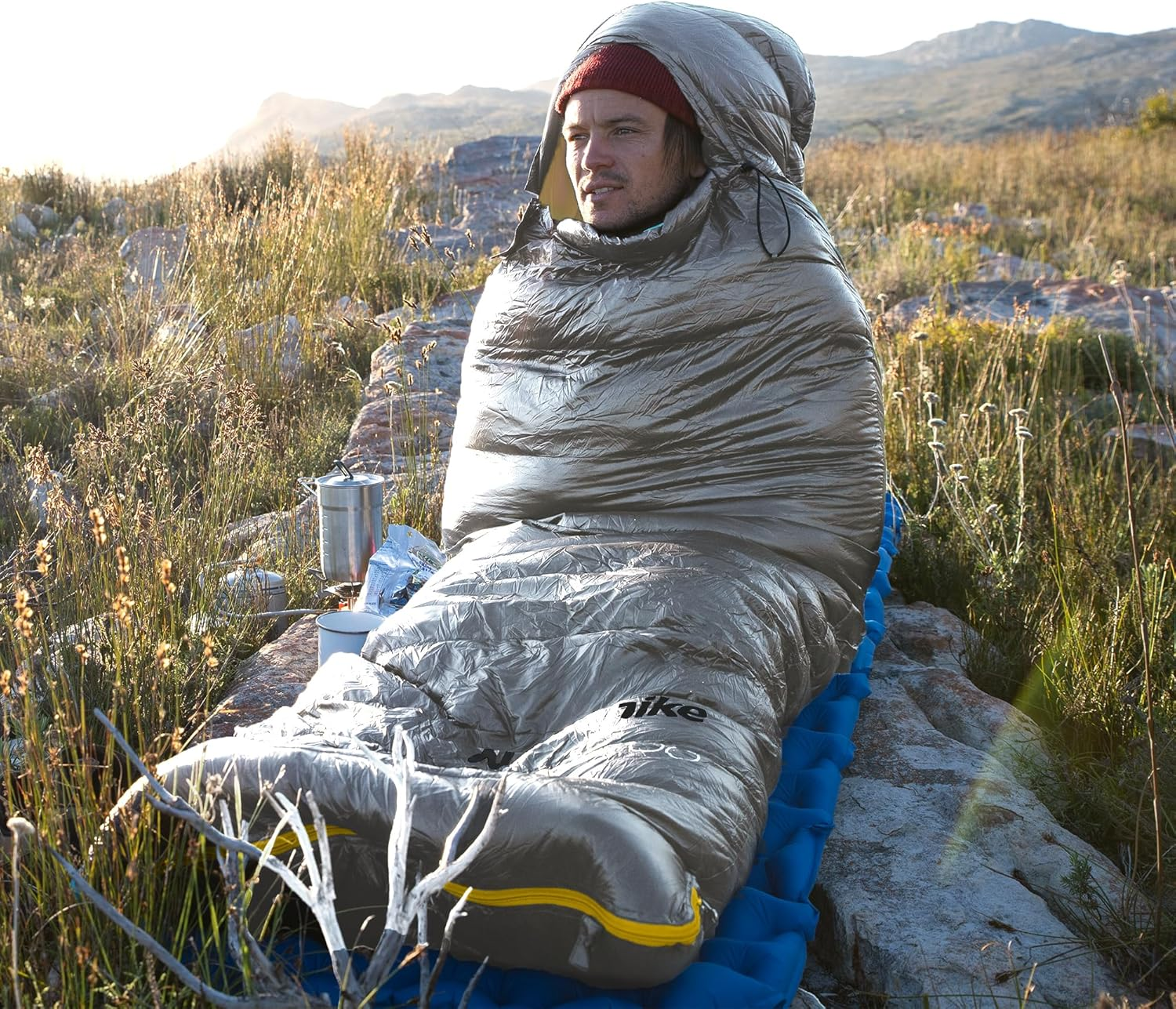 Naturehike down Sleeping Bag Ultralight Portable Compact Winter Sleeping Bag for Adults and Children Outdoor Camping, Hiking and Traveling - Black-L-650Fp image number 7