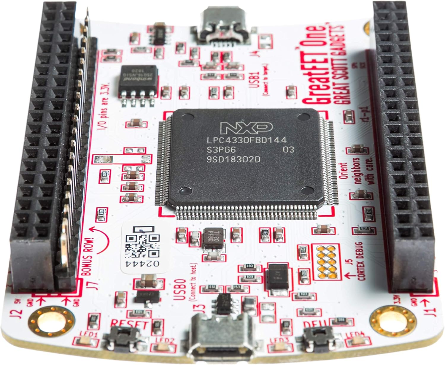 Great Scott Gadgets Greatfet One Bundle - Hi-Speed USB Peripheral, Logic Analyzer, Debugger and Development Board. Open Hardware. Includes Greatfet One, Wiggler, Cable & 120 Prototyping Wires image number 2