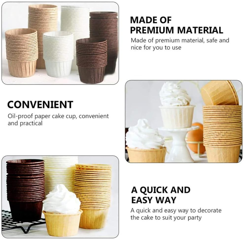 JOWILIN 150 Pcs Cupcake Paper Cups, Disposable Baking Cups, Cupcake Molds, Cupcake Liners, High Temperature-Resistant and Greaseproof Wrappers Paper, Muffin Holders for Birthday Party Wedding Baking image number 4