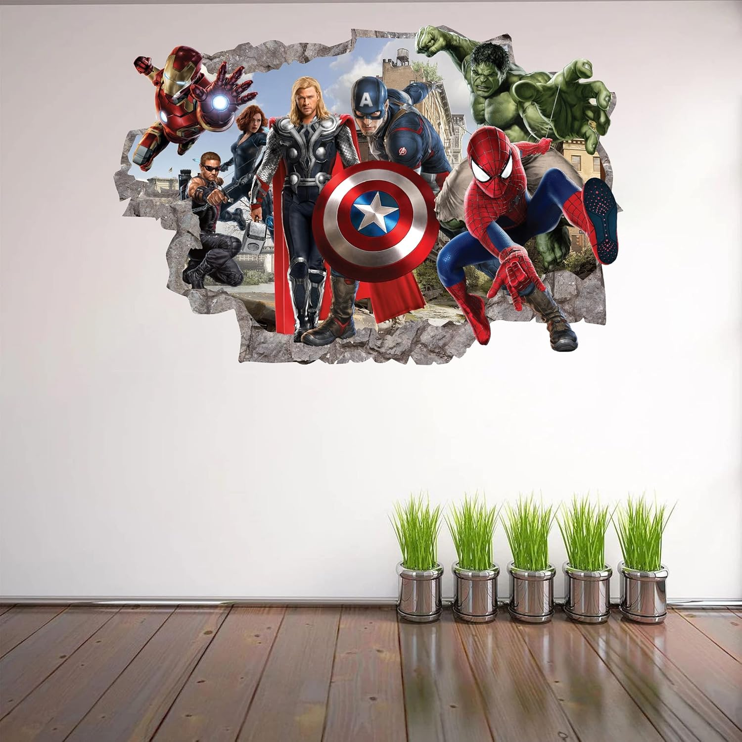 Superhero Wall Decal - Kids Removable Vinyl Wall Sticker - Boys Room Self-Adhesive Mural Kids Bedroom Living Room Game Room Wall Decor - 24 "X16（Large） image number 5