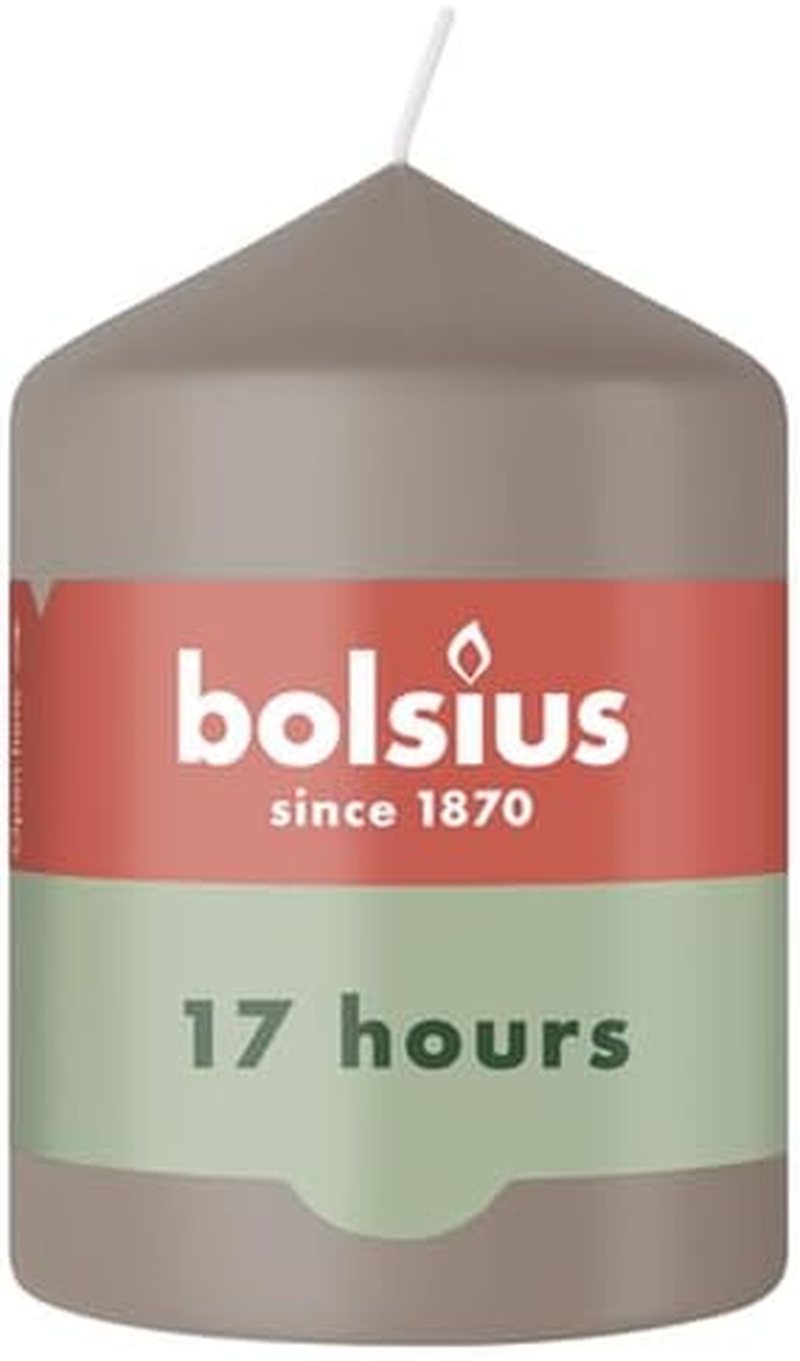 Bolsius - Essentials - Pillar Candle - Taupe - 8 Cm - Length Burning Time 17 Hours - Unscented - Natural Plant Wax - without Palm Oil image number 2
