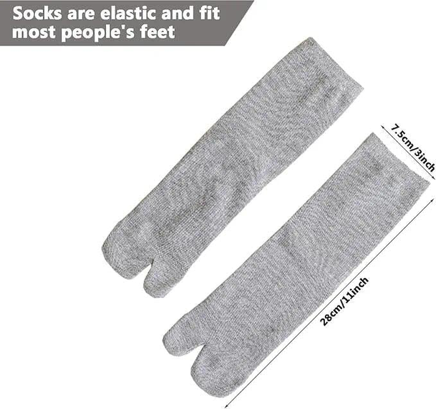 Tabi Sock & Toe Sock, Split Toe Sock, Flip Flop Sock, Compatible with Flip Flops and Suitable for Sports Shoes, Boots, Leather Shoes, Sandals, 6 Pairs, Mixed Colours (Black/White/Light Grey), Ermaoo image number 6