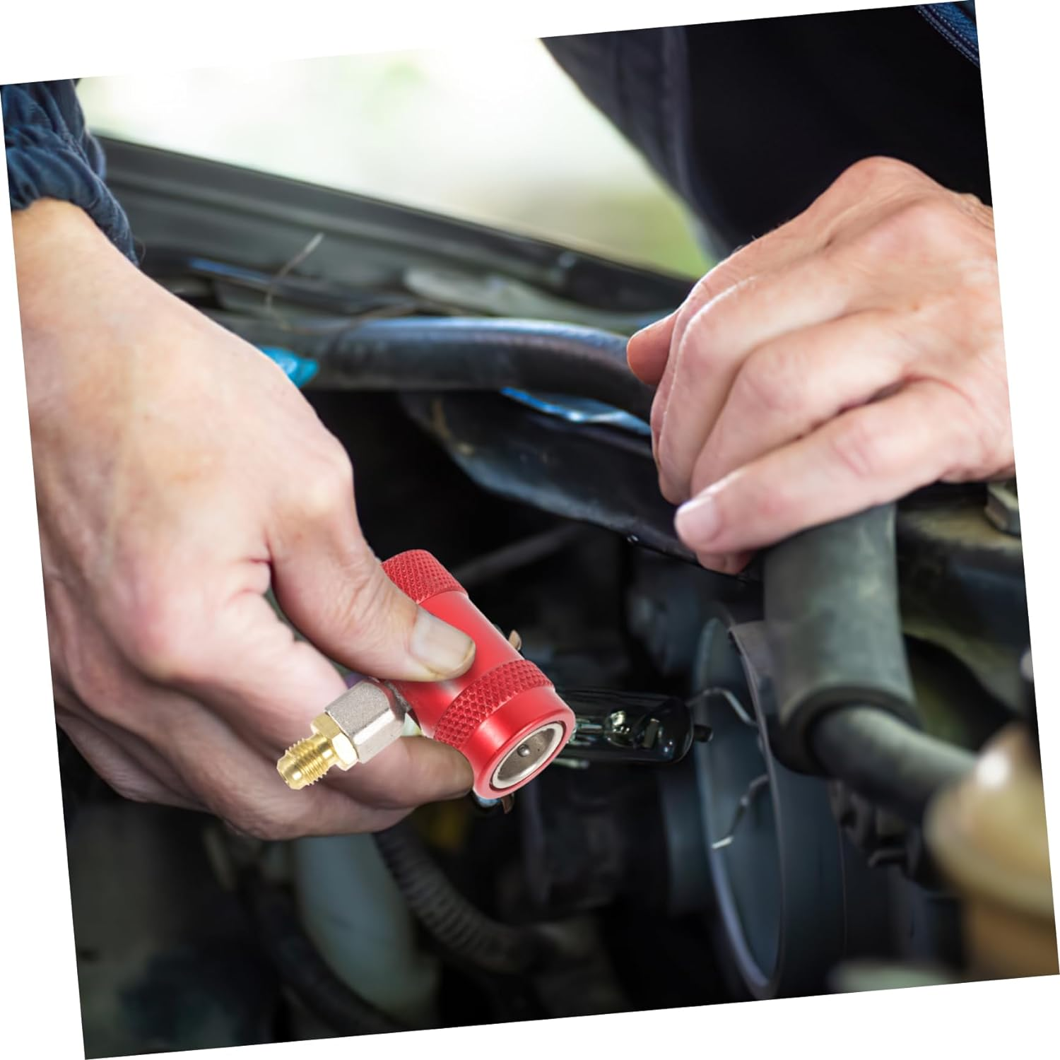 Ibasenice 4Pcs Automotive Refrigerant Connector Adjustable for Car Air Conditioner Adapters Made of Alloy image number 2