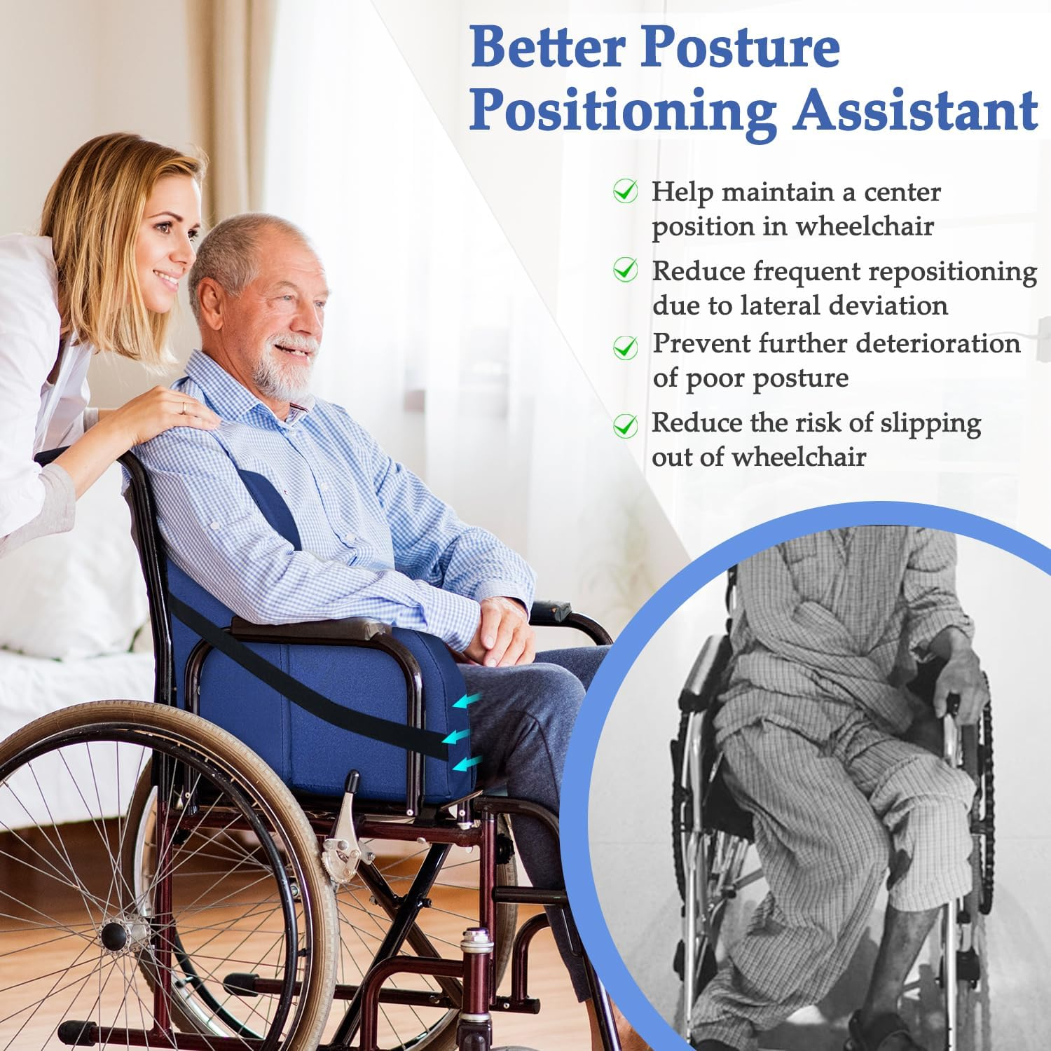 Lateral Support for Wheelchair Lateral Cushions for Seniors Wedge Pads Chair Support Attachment L Shape Padded for Wheelchair Side Right Guards Solid Panels for Elderly Positioning Better Posture (1) image number 2