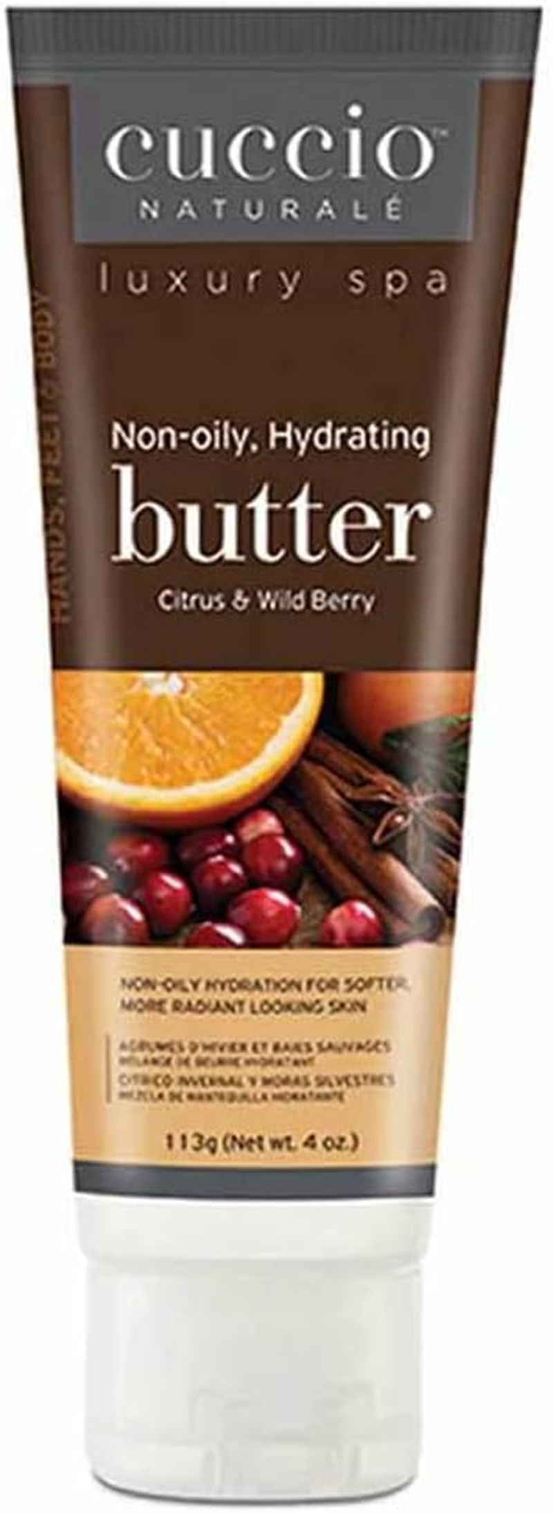 Cuccio Naturale Butter Blends - Ultra-Moisturizing - Renewing, Smoothing and Scented Cream - Deep Hydration for Dry Skin Repair - Natural Ingredients - Citrus and Wild Berry - 113 G Body Butter