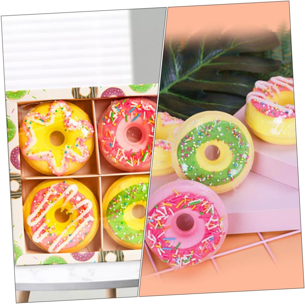 FOYTOKI Doughnut Shape Shower Bombs 4Pcs Set 100G Moisturizing Bath Balls Essential Oils for Spa and Relaxation Random Style image number 5